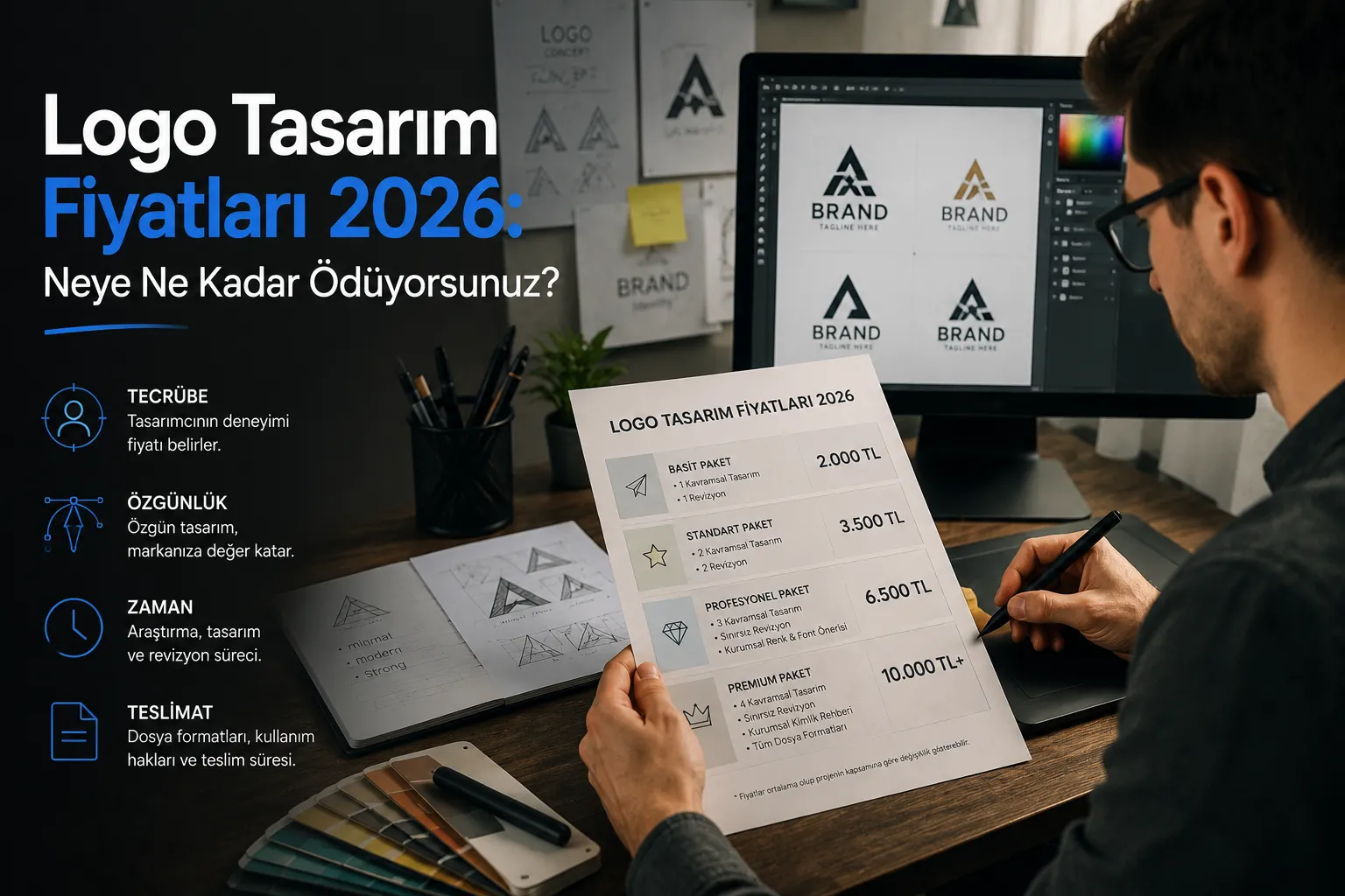 Logo Tasarım Fiyatları 2026: Neye Ne Kadar Ödüyorsunuz?
