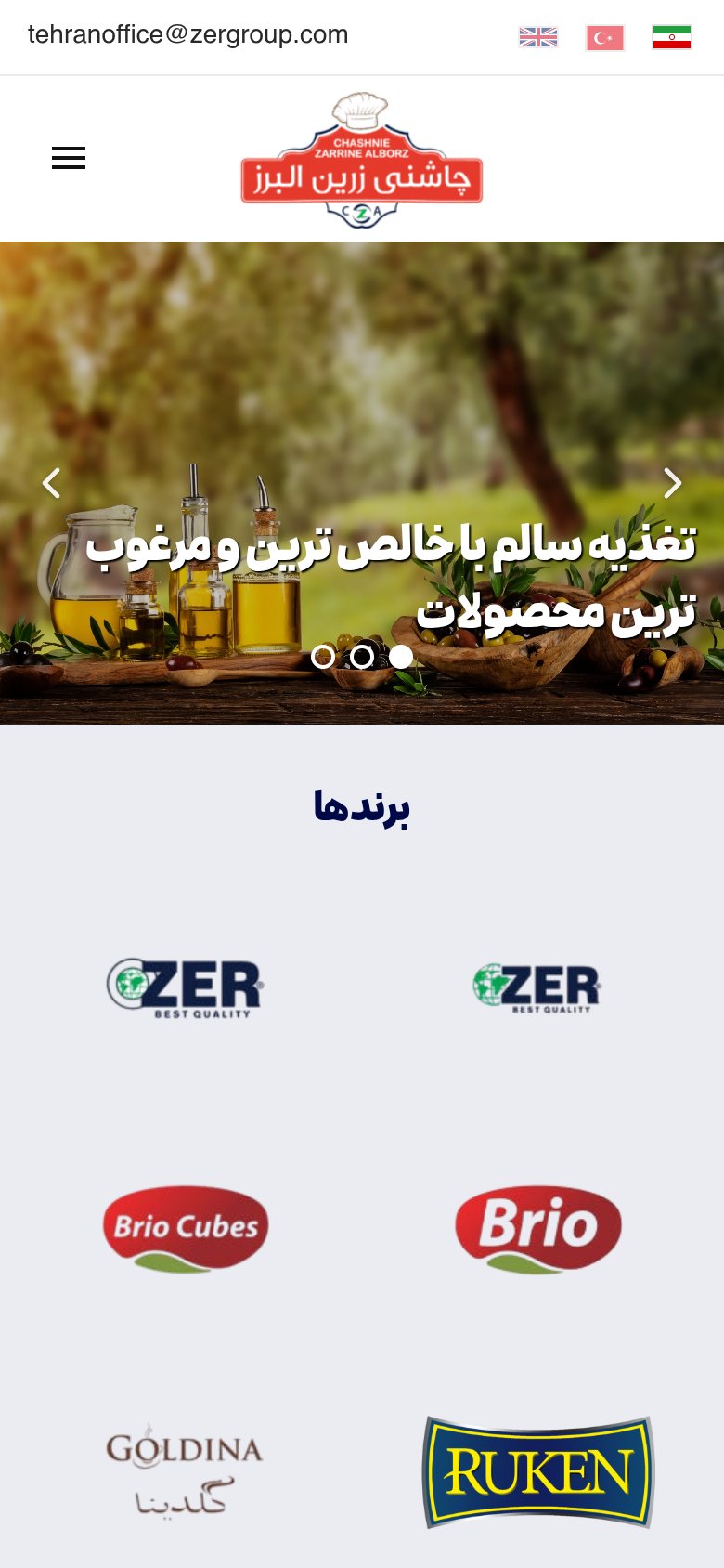 www.chashnizarrin.com — mobil görünüm