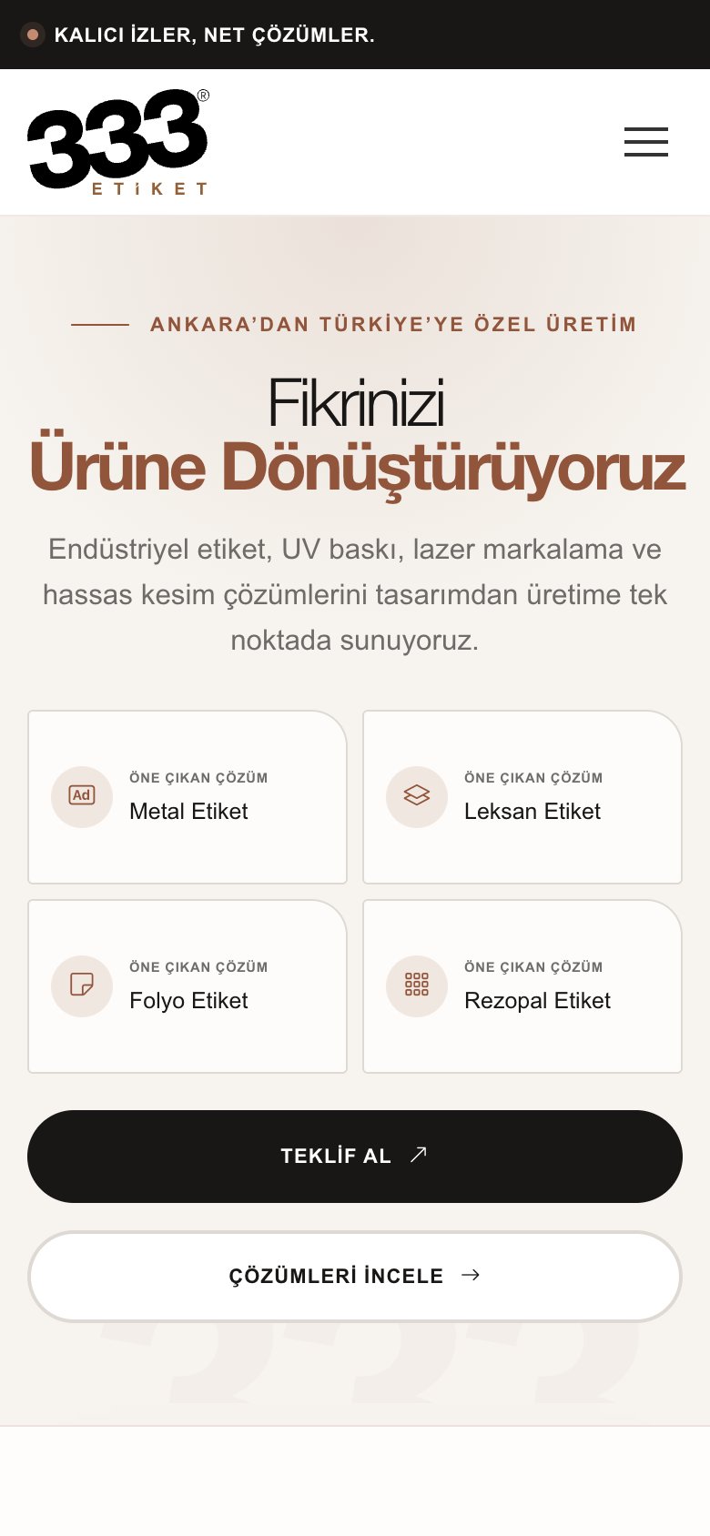 333 Etiket — mobil görünüm