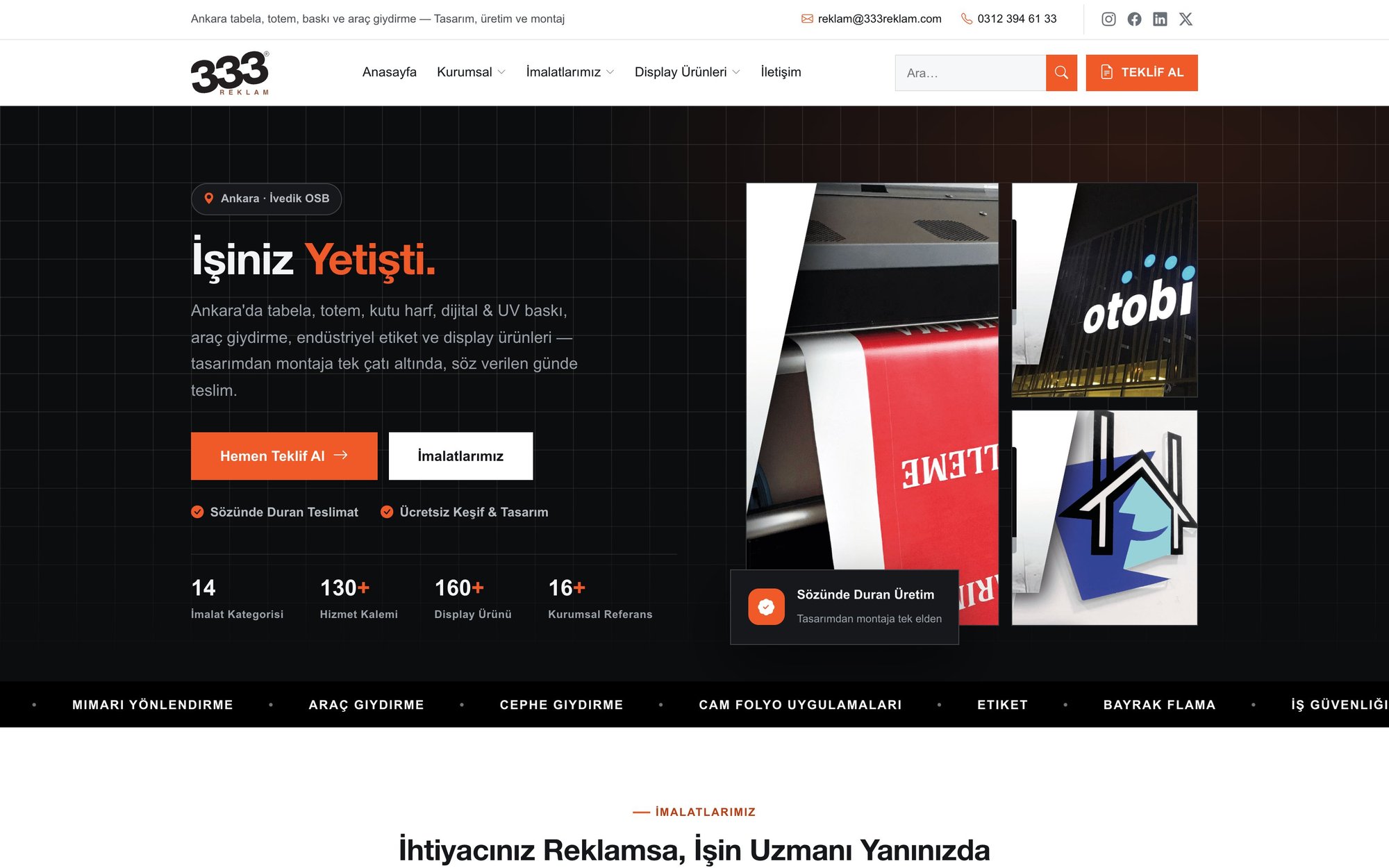 333 Reklam Kurumsal Web Sitresi
