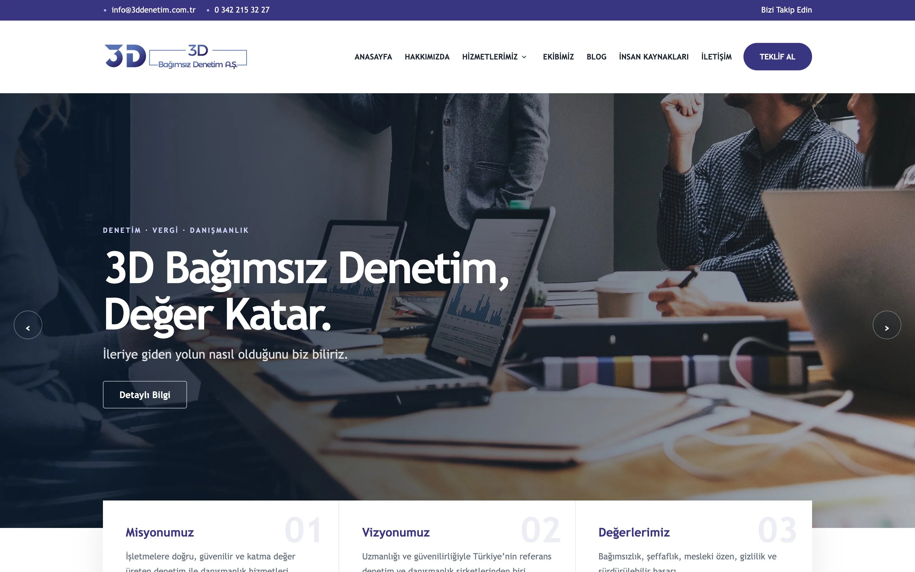 3D Denetim web sitesi ekran görüntüsü