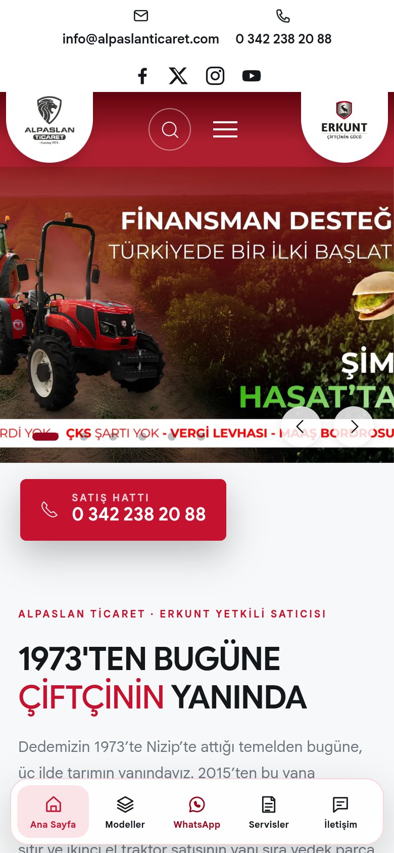 alpaslanticaret.com — mobil görünüm