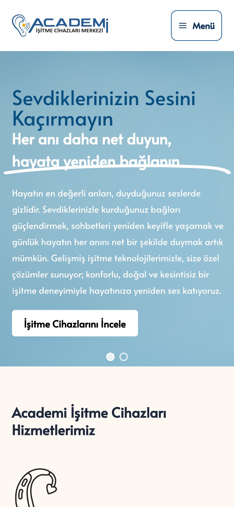 Academi İşitme — mobil görünüm
