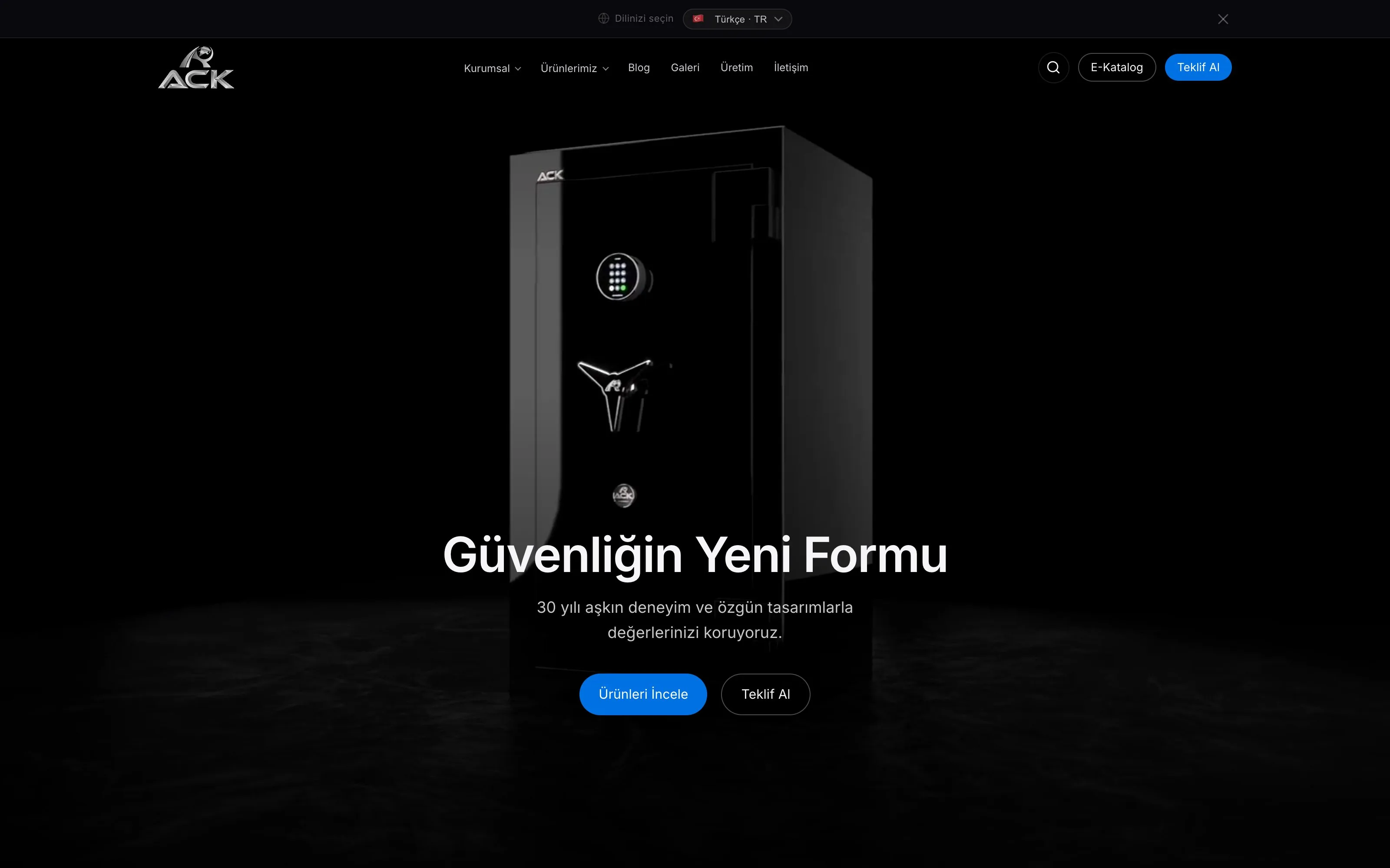 ACK Metal web sitesi ekran görüntüsü