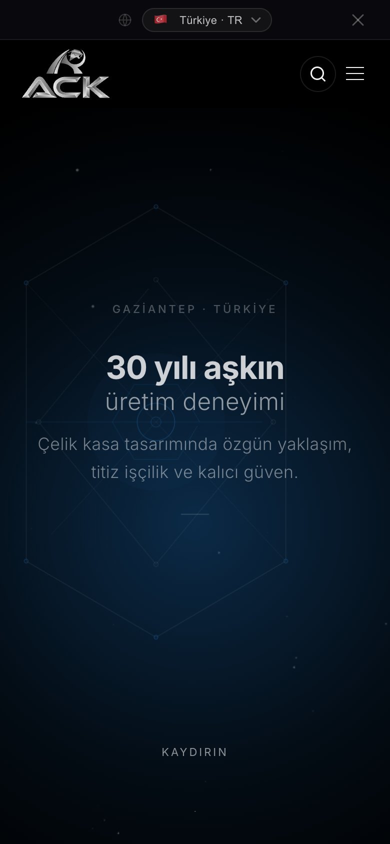 ACK Metal — mobil görünüm