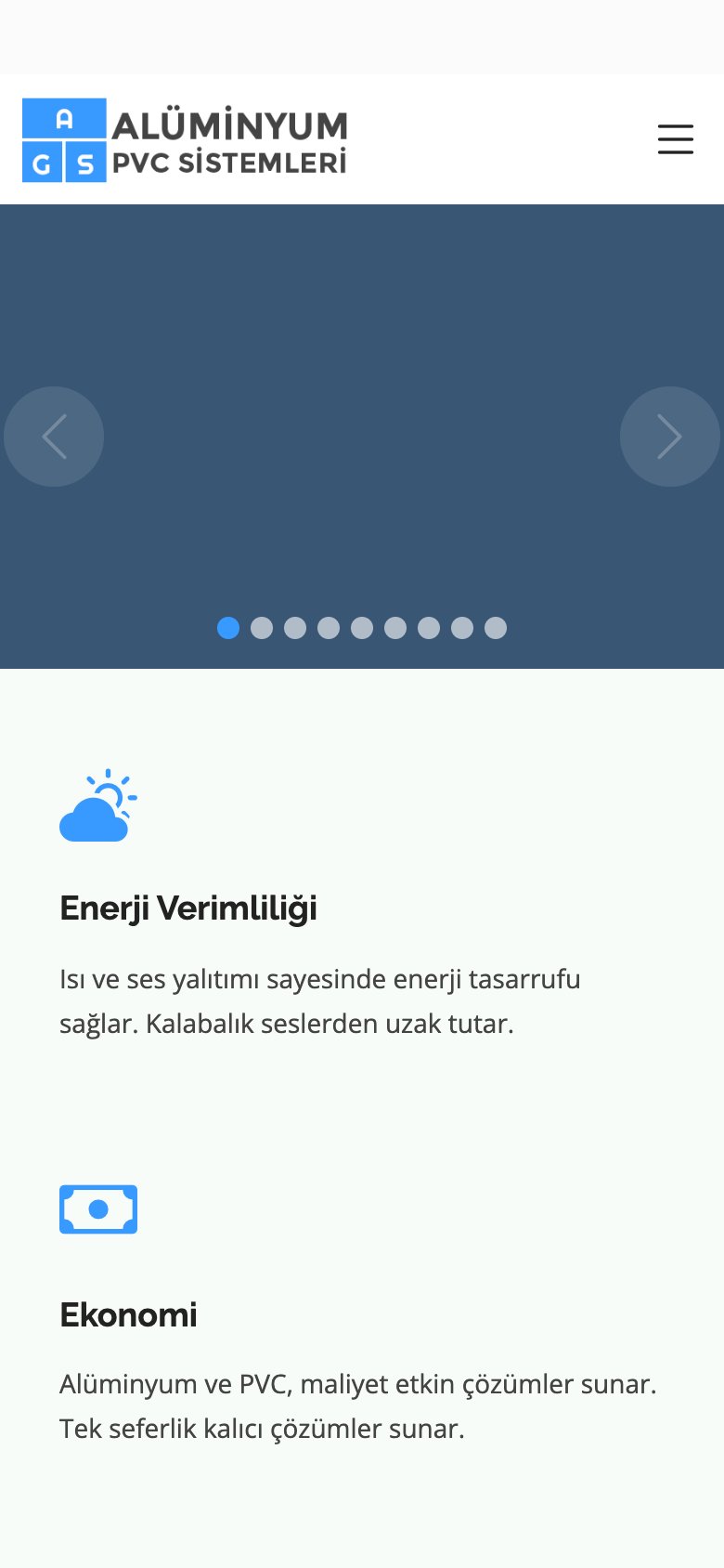 AGS Alüminyum PVC — mobil görünüm