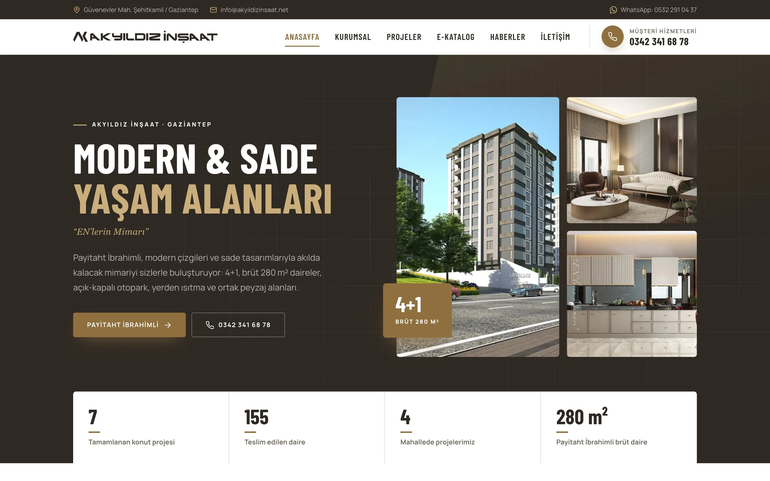Akyıldız İnşaat web sitesi ekran görüntüsü