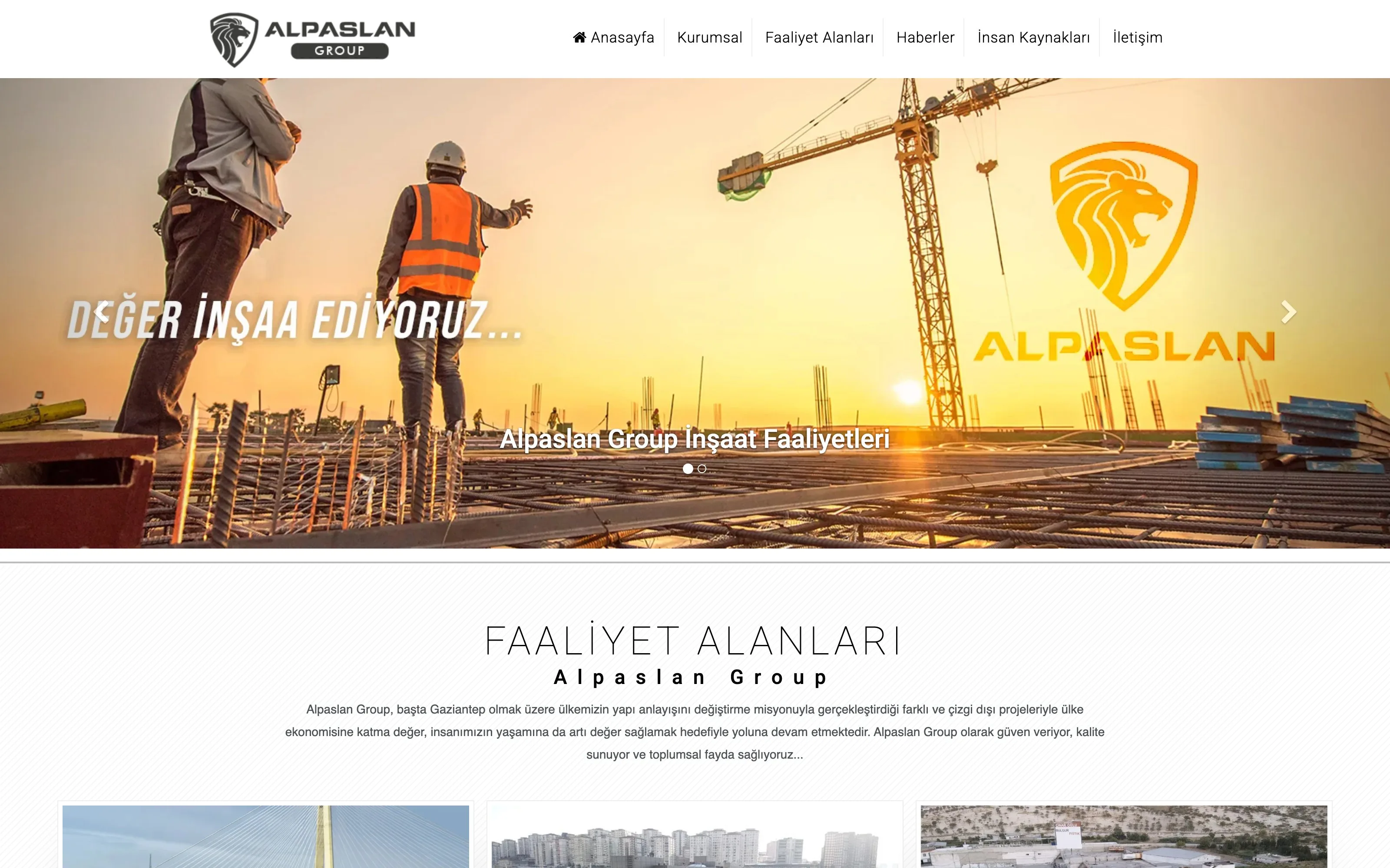 Alpaslan Group web sitesi ekran görüntüsü