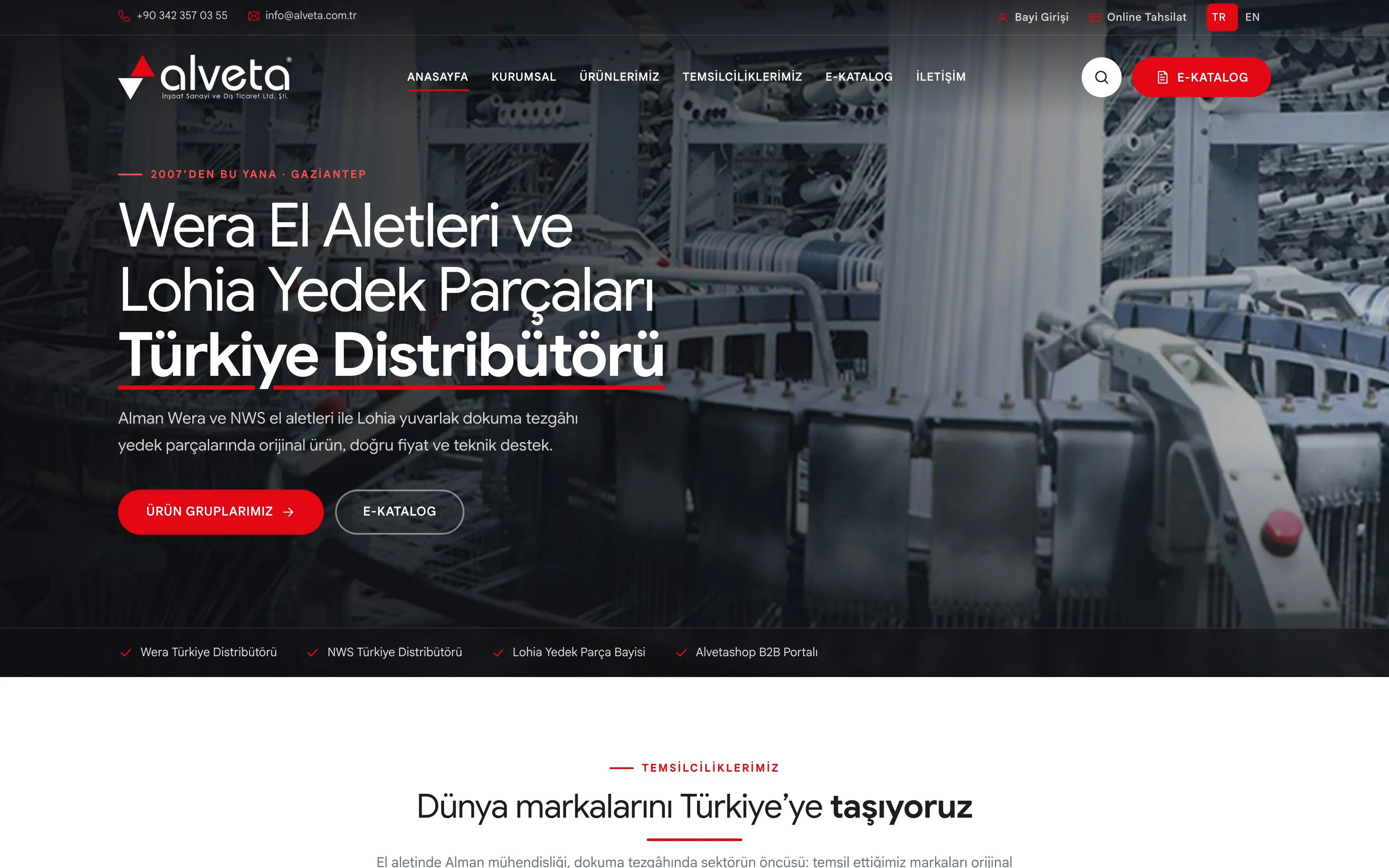 Alveta web sitesi ekran görüntüsü