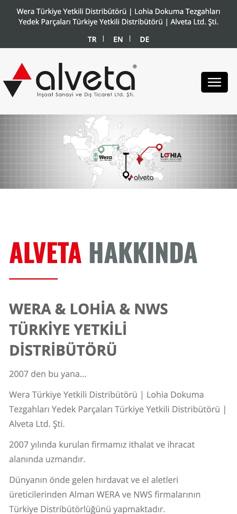 Alveta — mobil görünüm