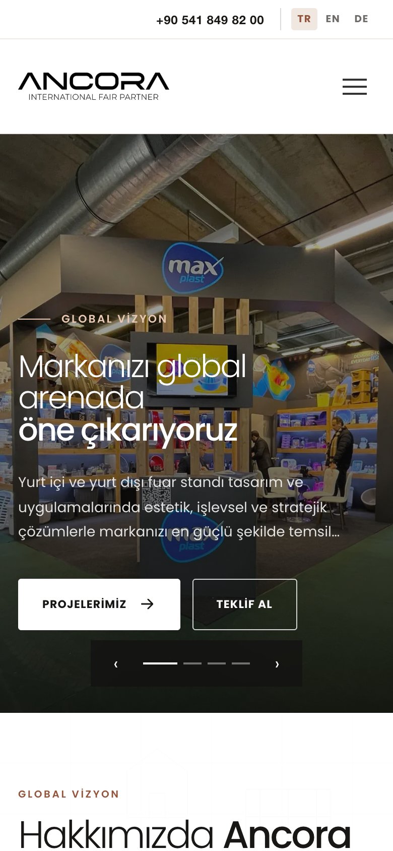 Ancora Mimarlık — mobil görünüm