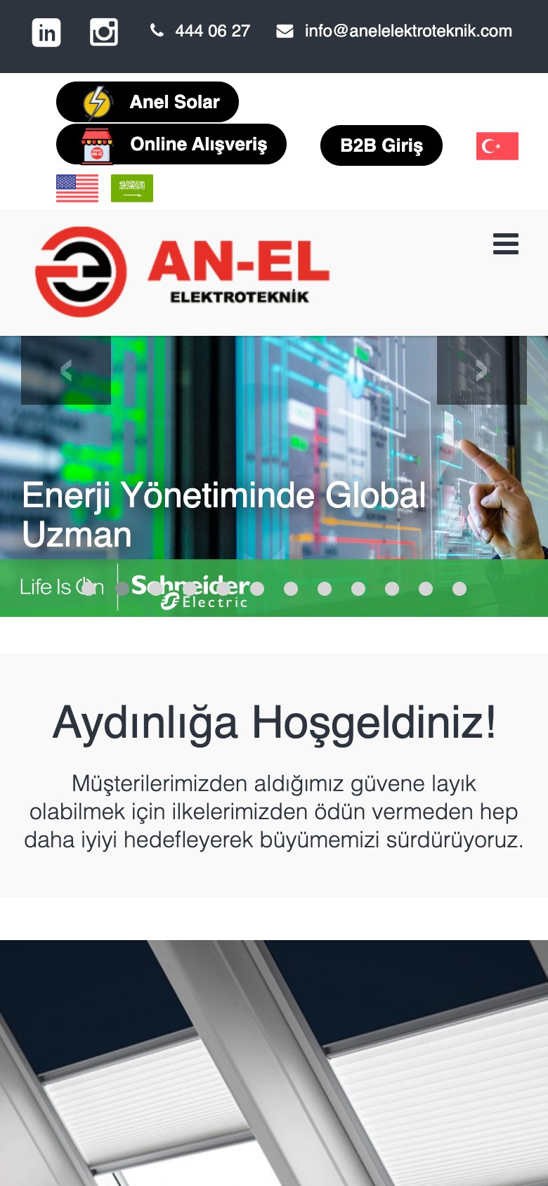 Anel Elektroteknik — mobil görünüm
