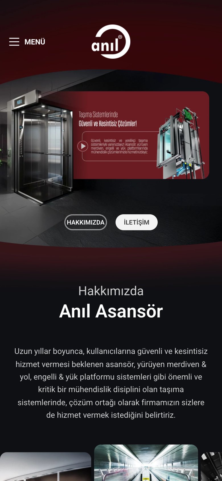 Anıl Asansör — mobil görünüm
