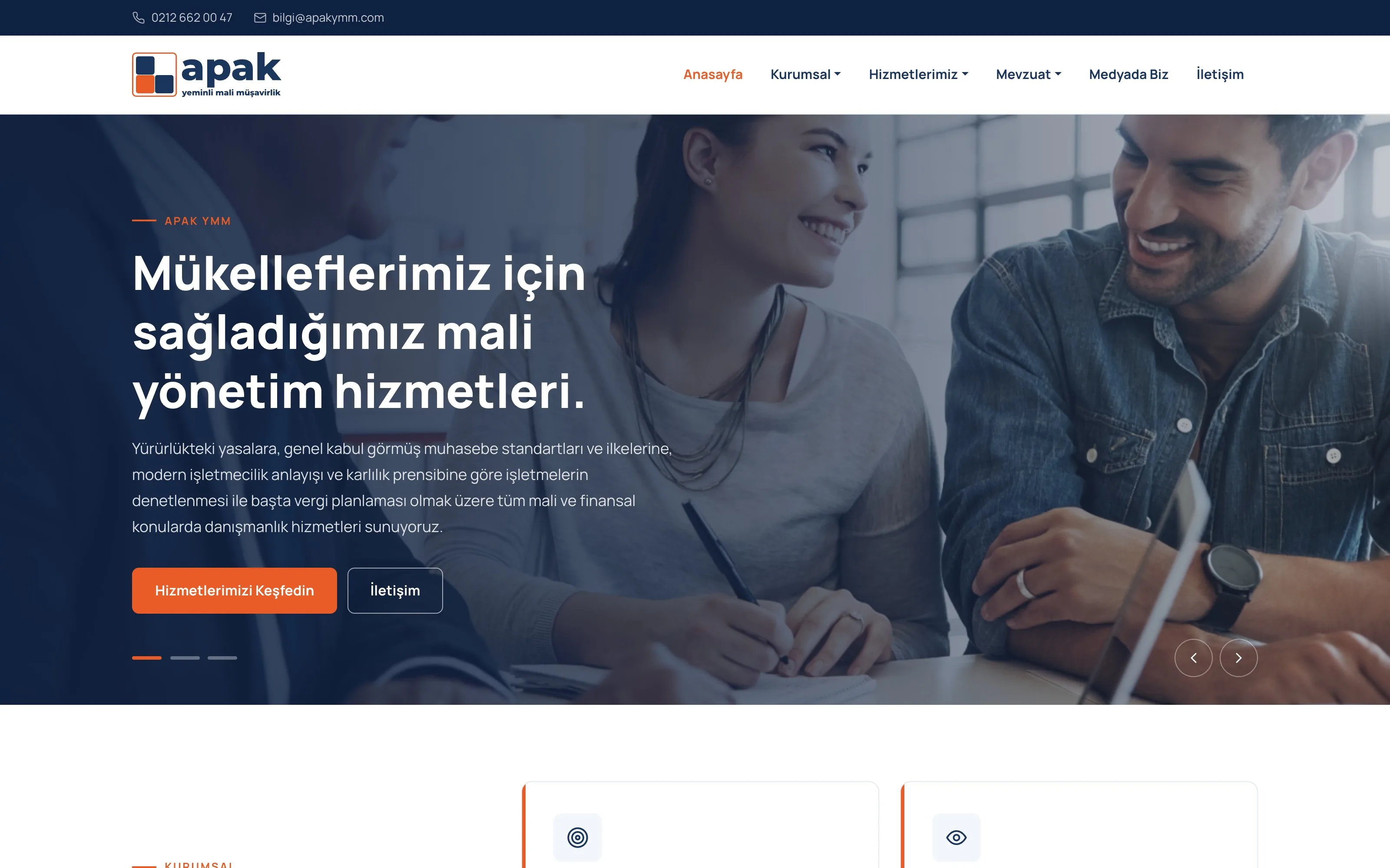 Apak YMM web sitesi ekran görüntüsü