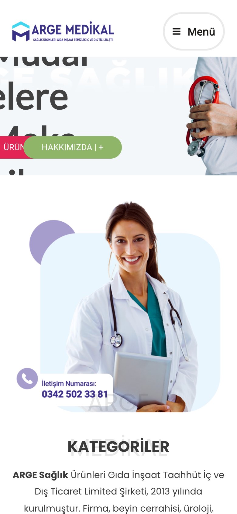 Arge Sağlık — mobil görünüm