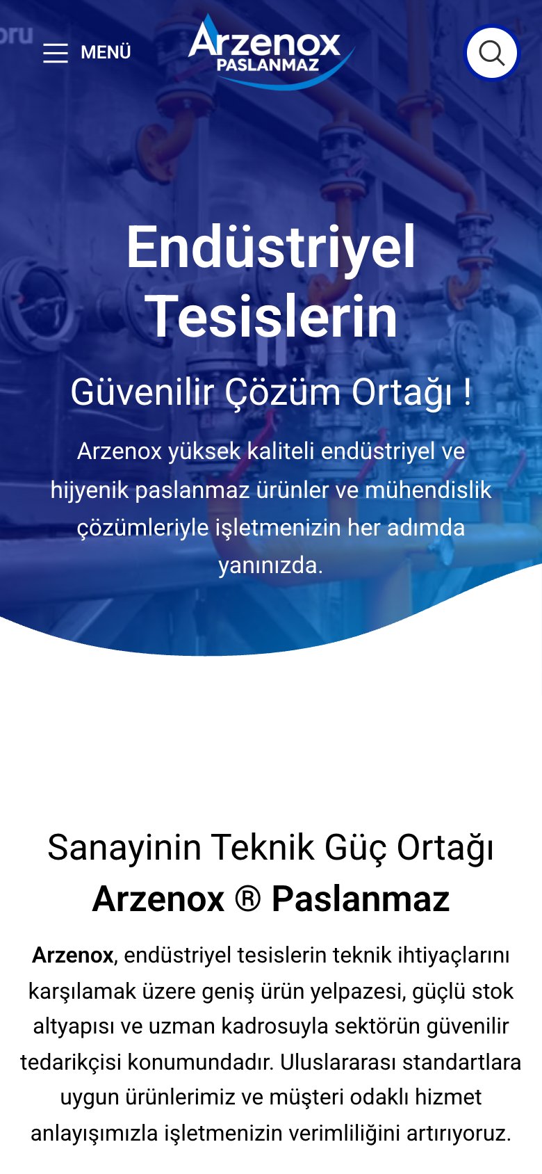 Arzenox Paslanmaz — mobil görünüm