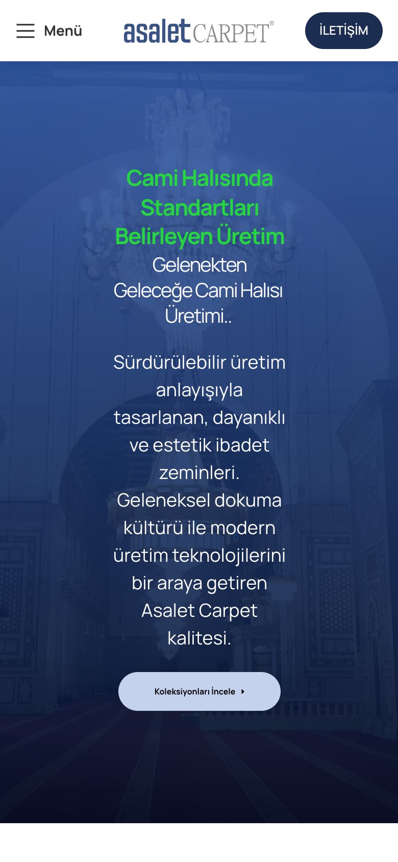 Asalet Carpet — mobil görünüm