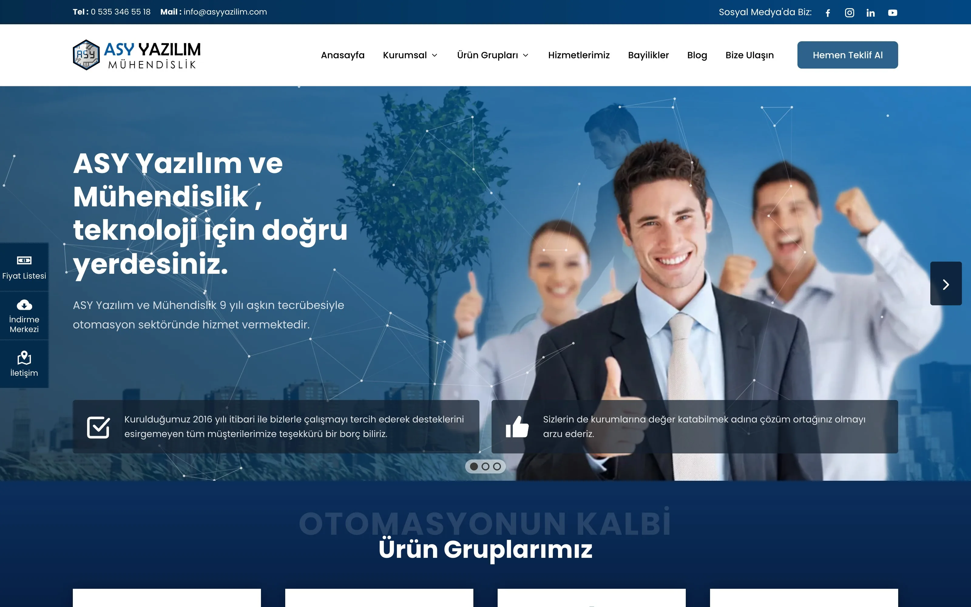 Asy Yazılım web sitesi ekran görüntüsü