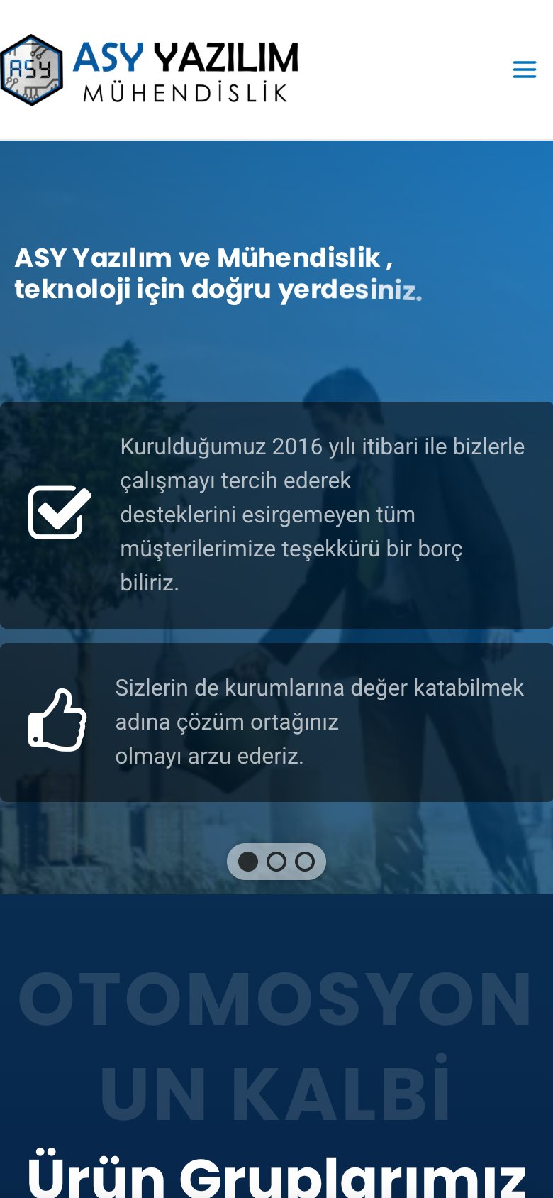 Asy Yazılım — mobil görünüm