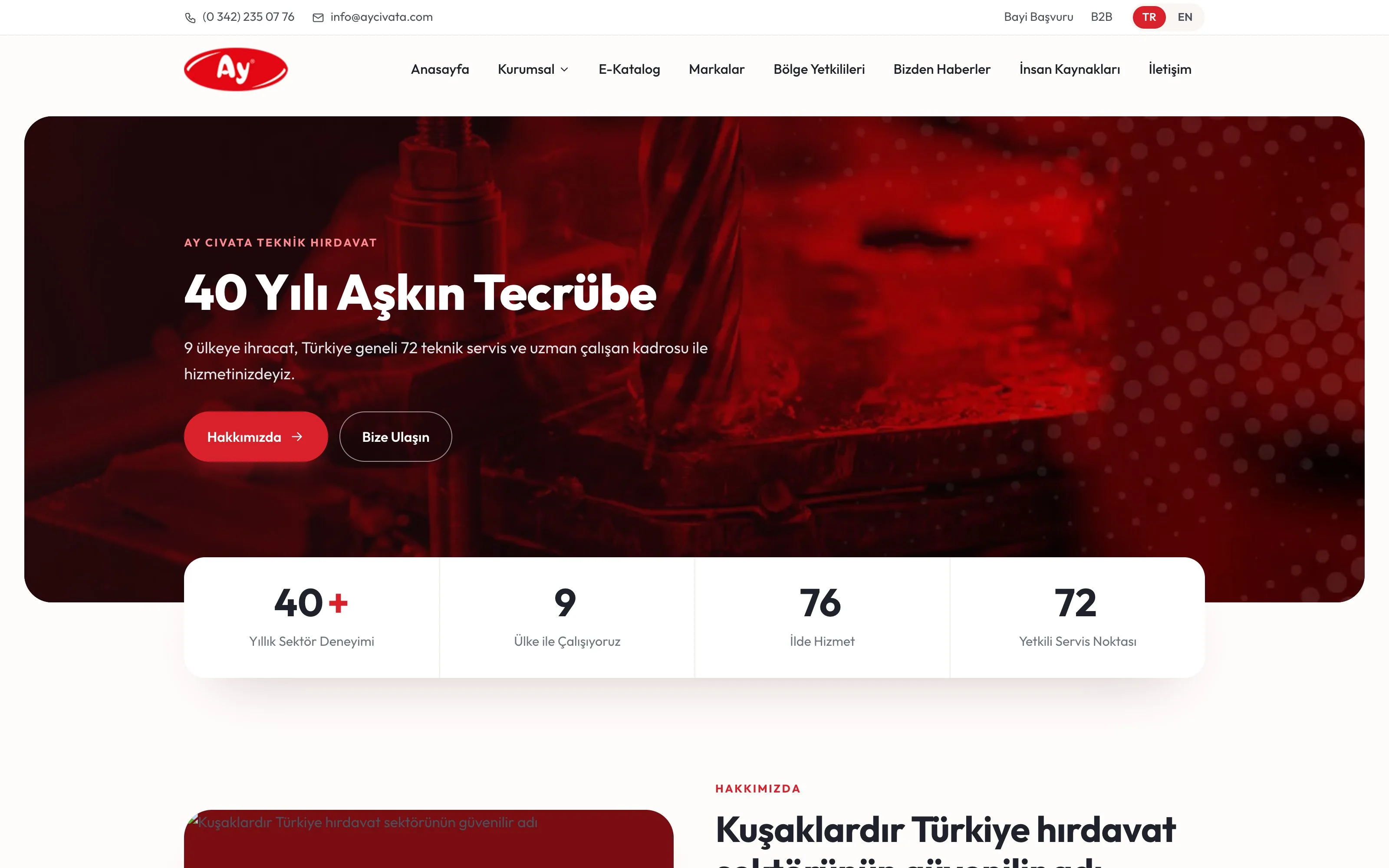 Ay Cıvata web sitesi ekran görüntüsü