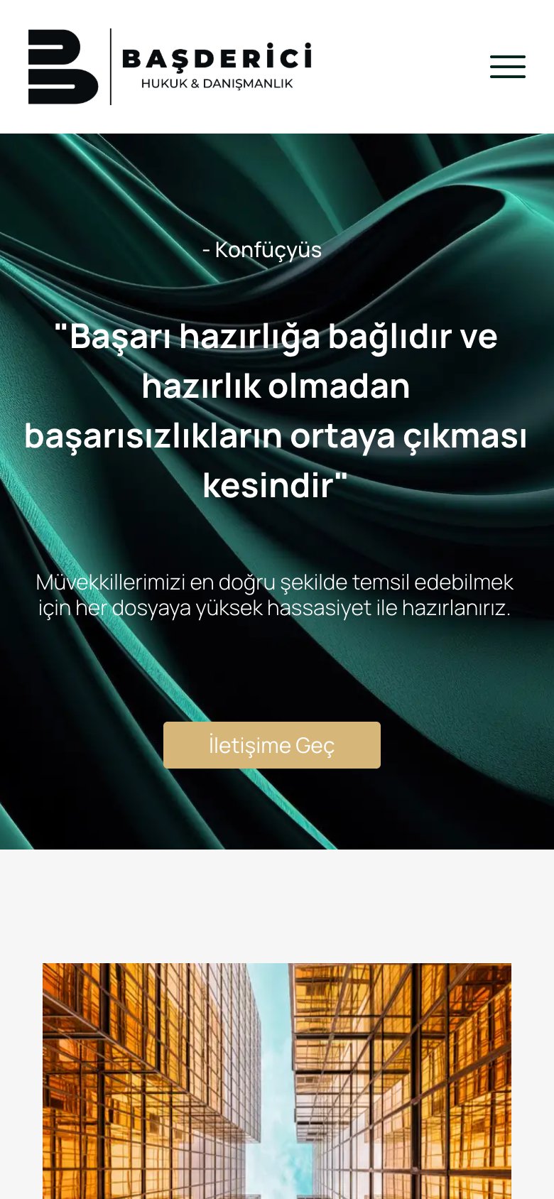 Başderici Hukuk — mobil görünüm