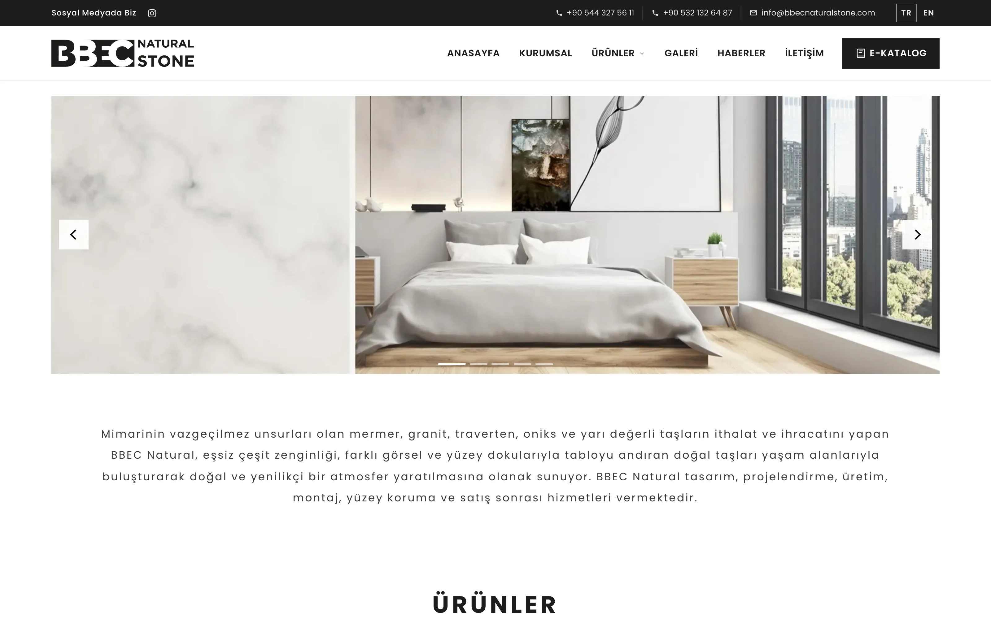 BBEC Natural Stone web sitesi ekran görüntüsü