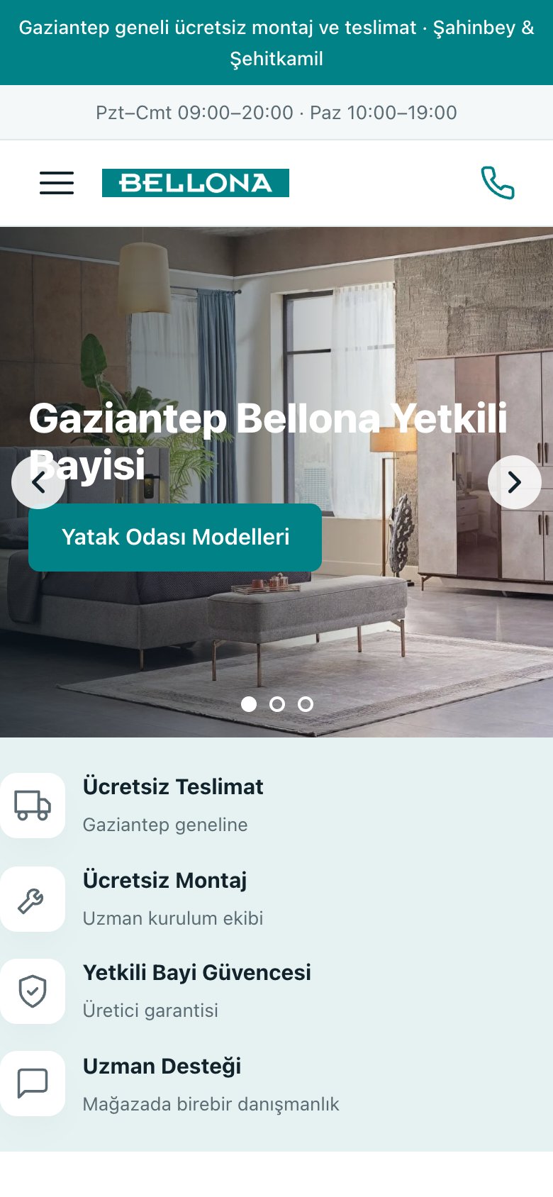 Bellona Gaziantep — mobil görünüm
