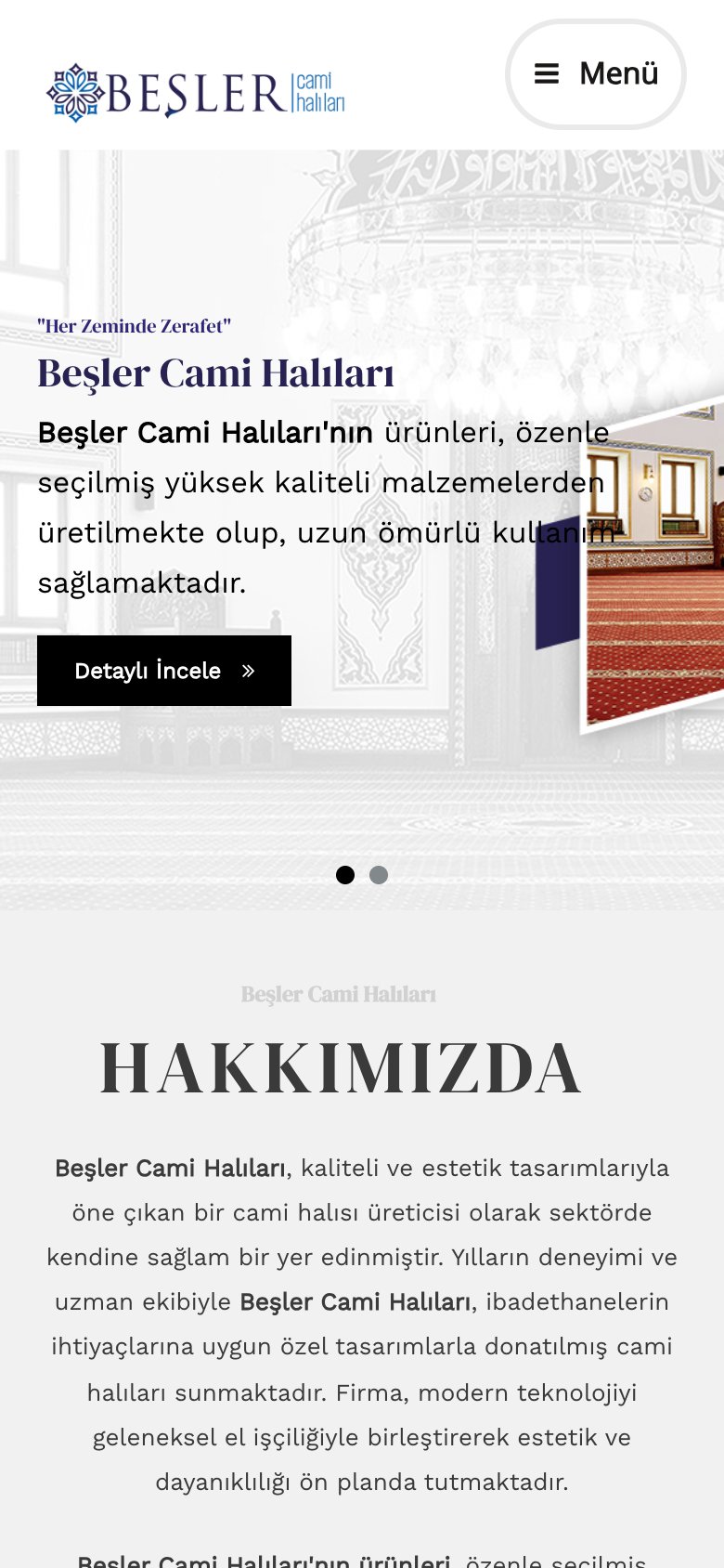 Besler Cami Halıları — mobil görünüm