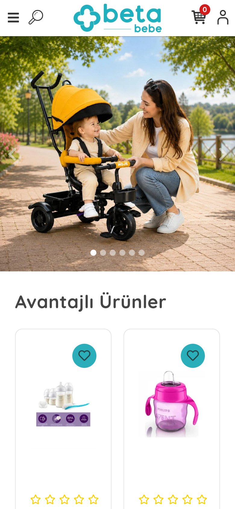 Beta Bebe — mobil görünüm