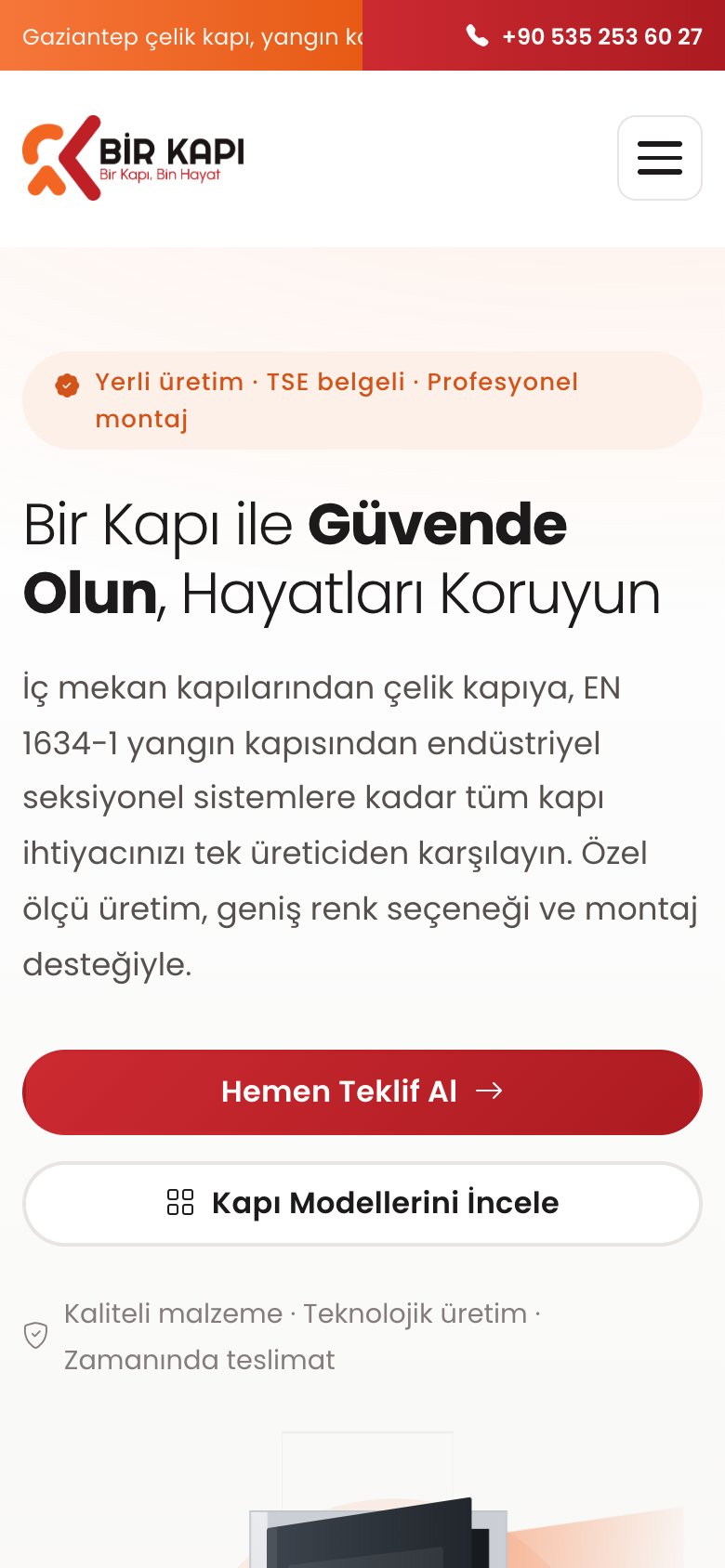 Bir Kapı — mobil görünüm