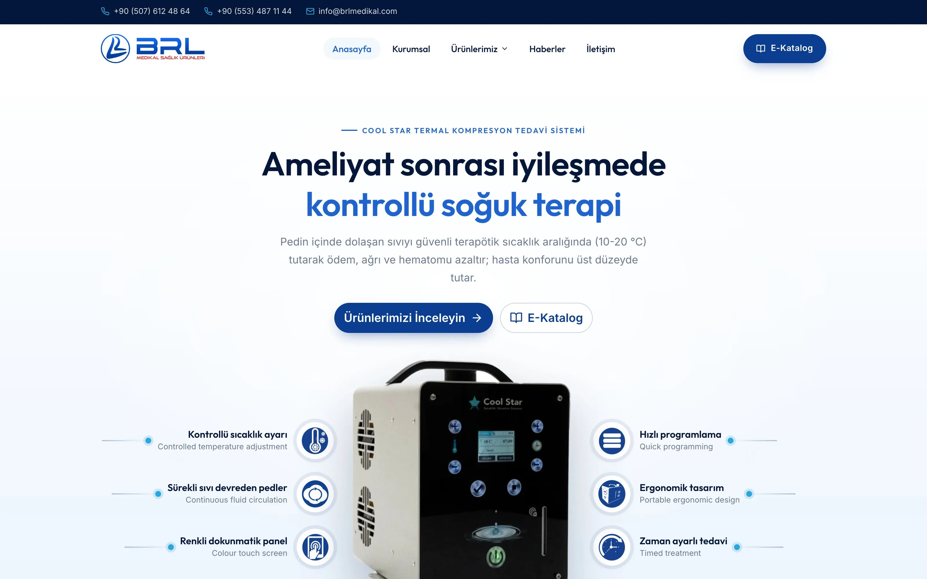 BRL Medikal web sitesi ekran görüntüsü