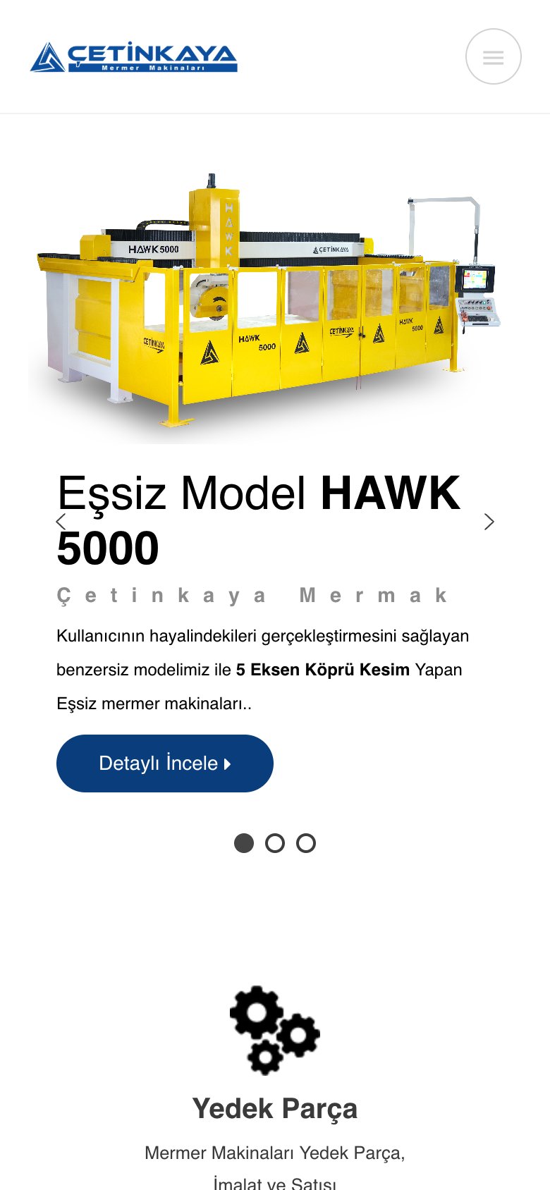 Çetinkaya Mermak — mobil görünüm