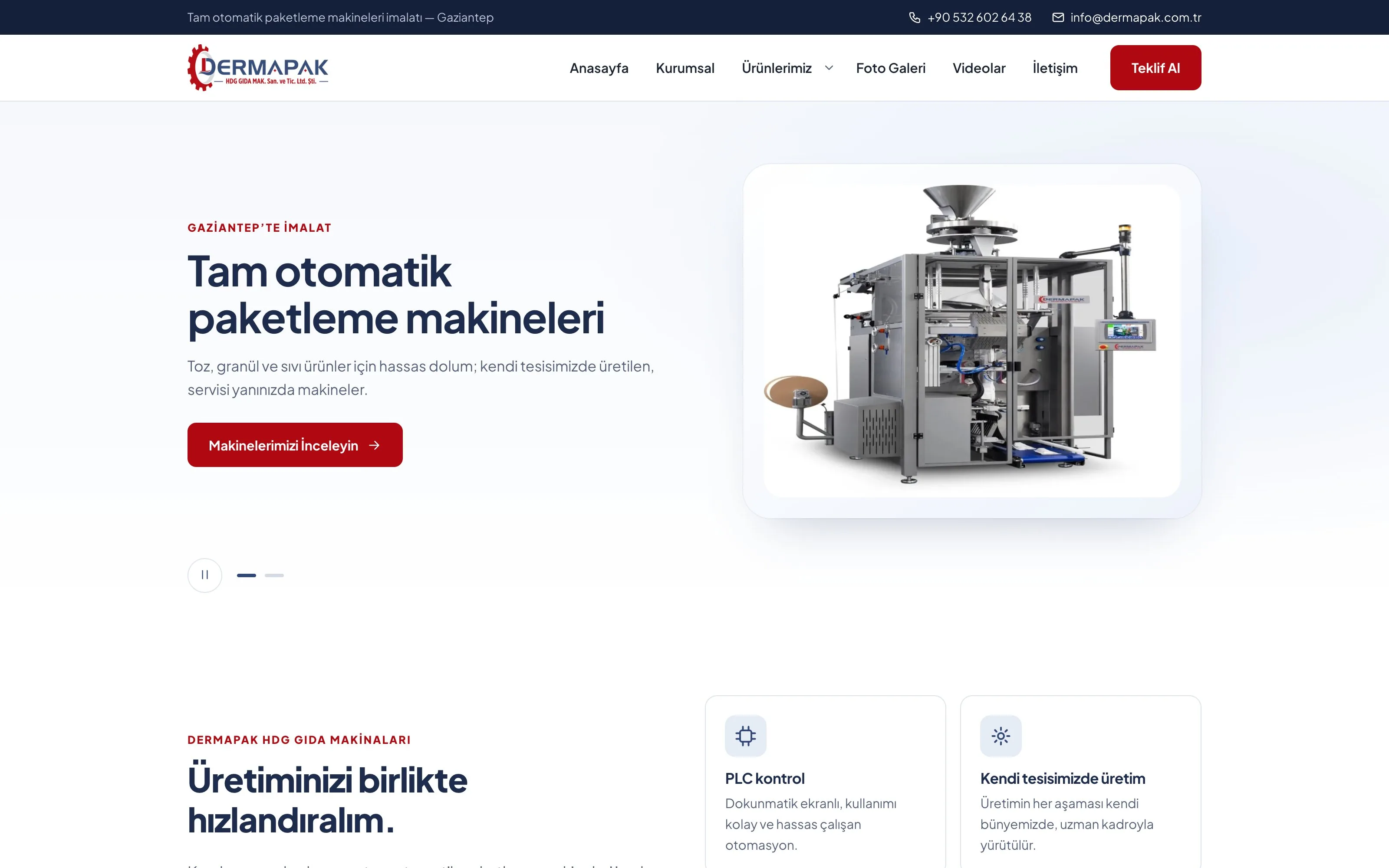 Dermapak web sitesi ekran görüntüsü