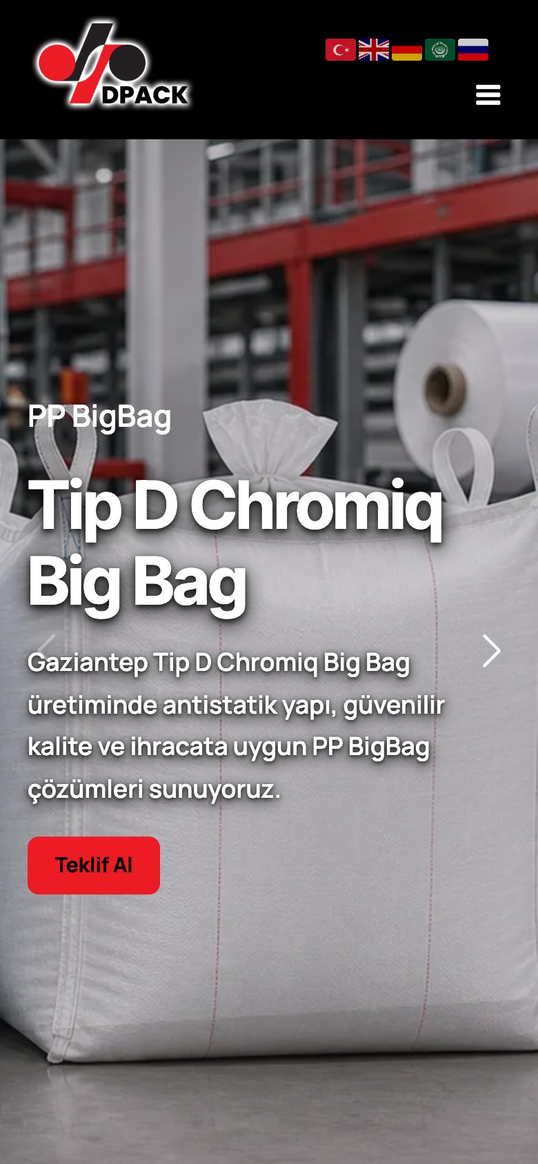 D Pack Bag — mobil görünüm