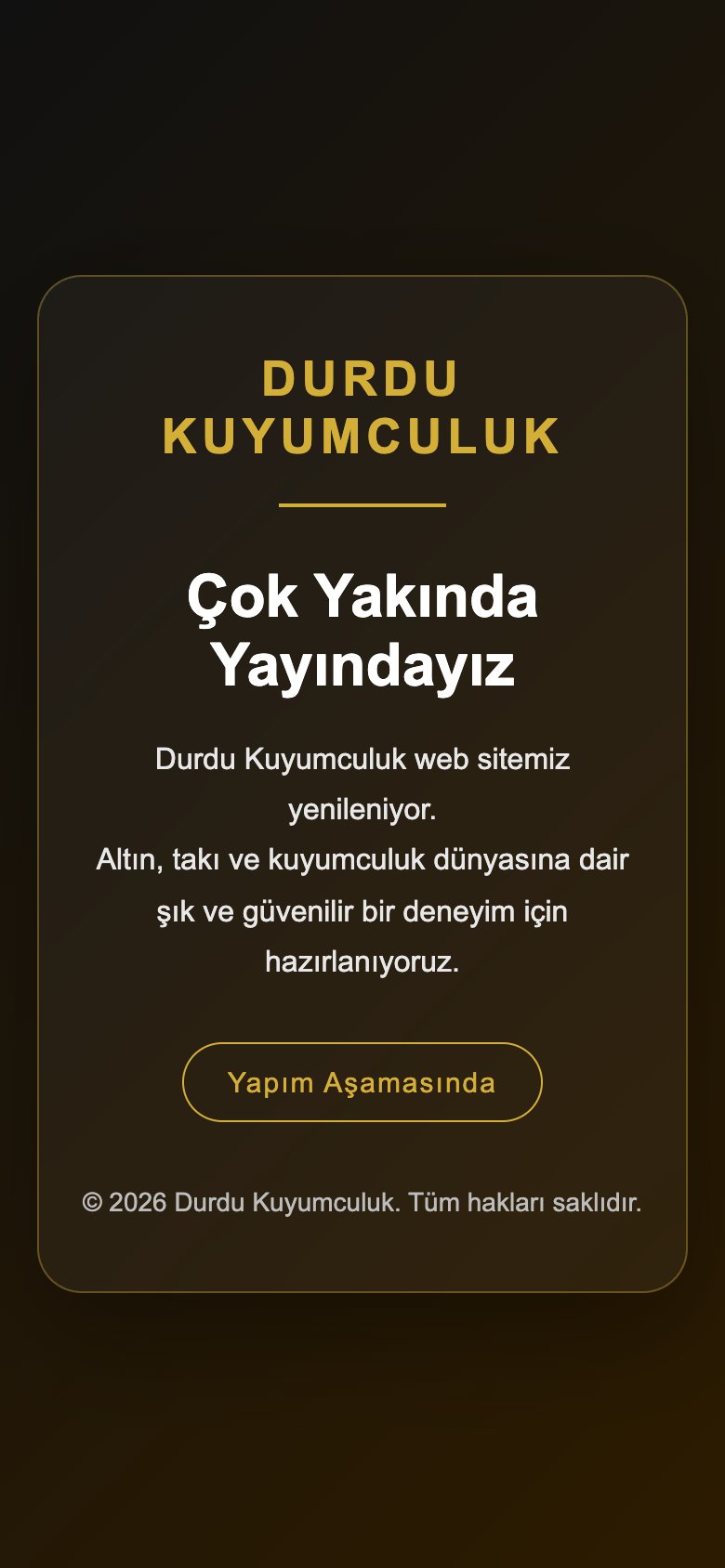 Durdu Kuyumculuk — mobil görünüm