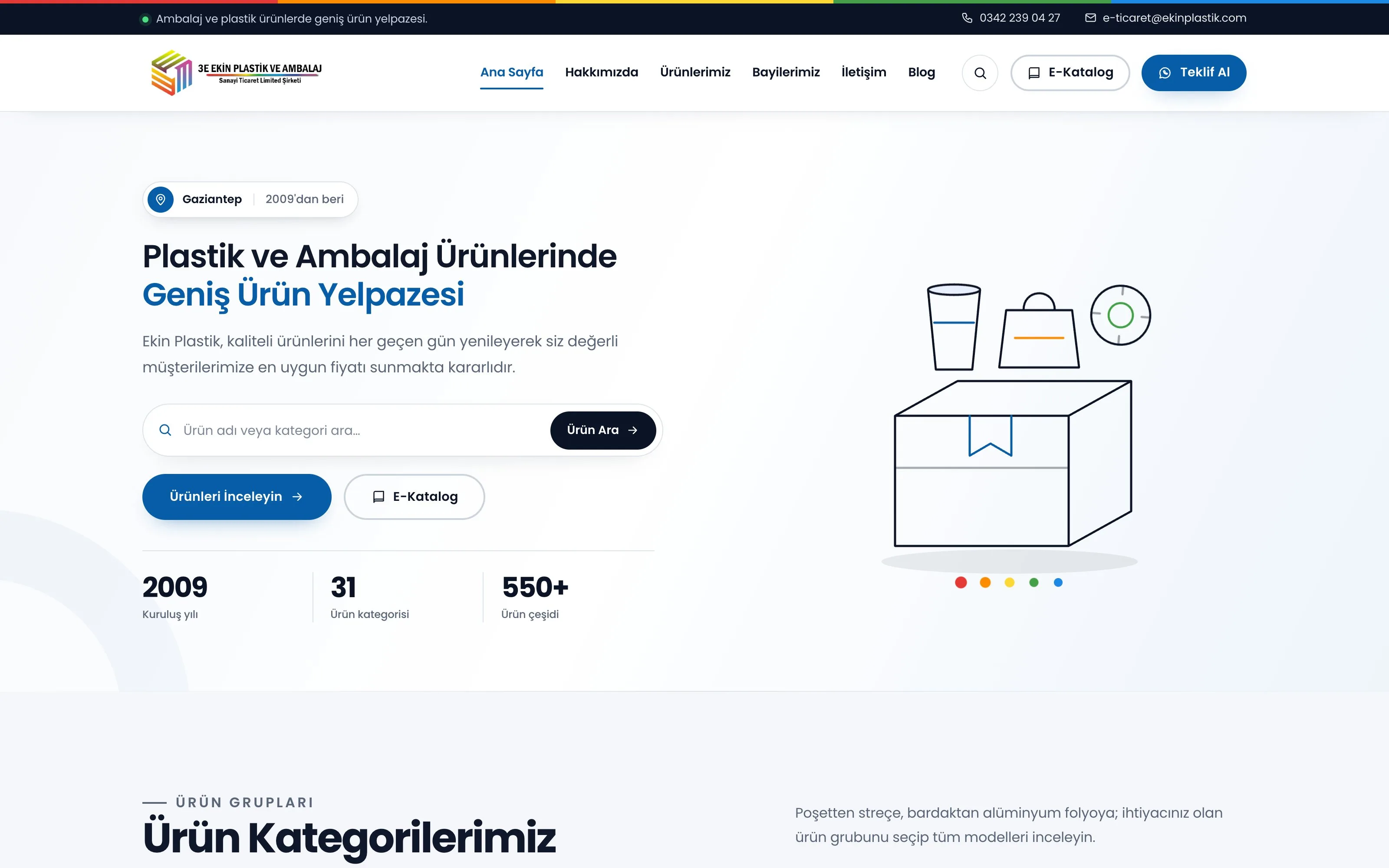 Ekin Plastik web sitesi ekran görüntüsü