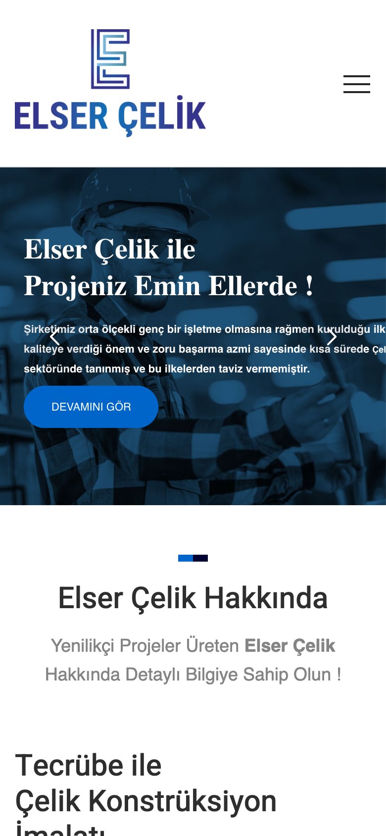 Elser Çelik — mobil görünüm