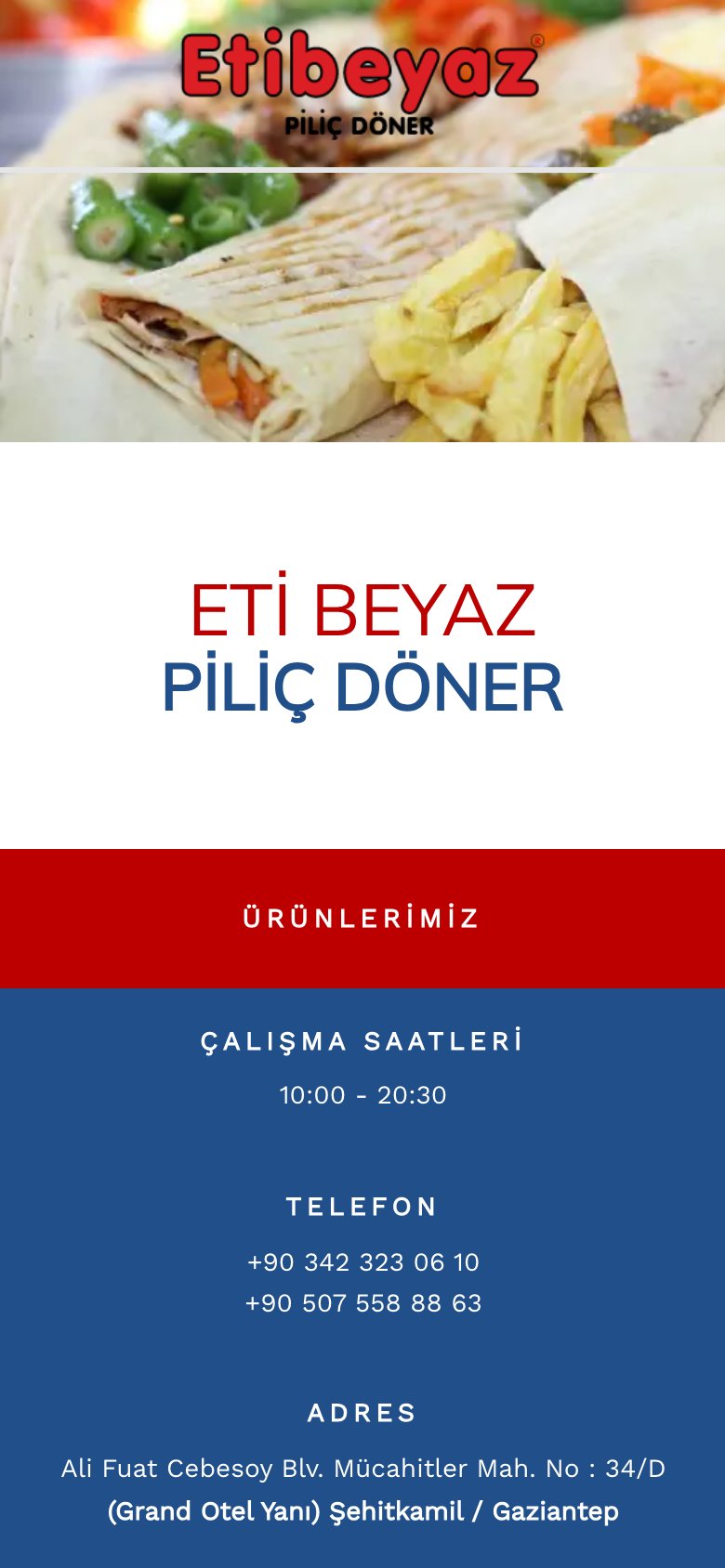 Eti Beyaz Döner — mobil görünüm