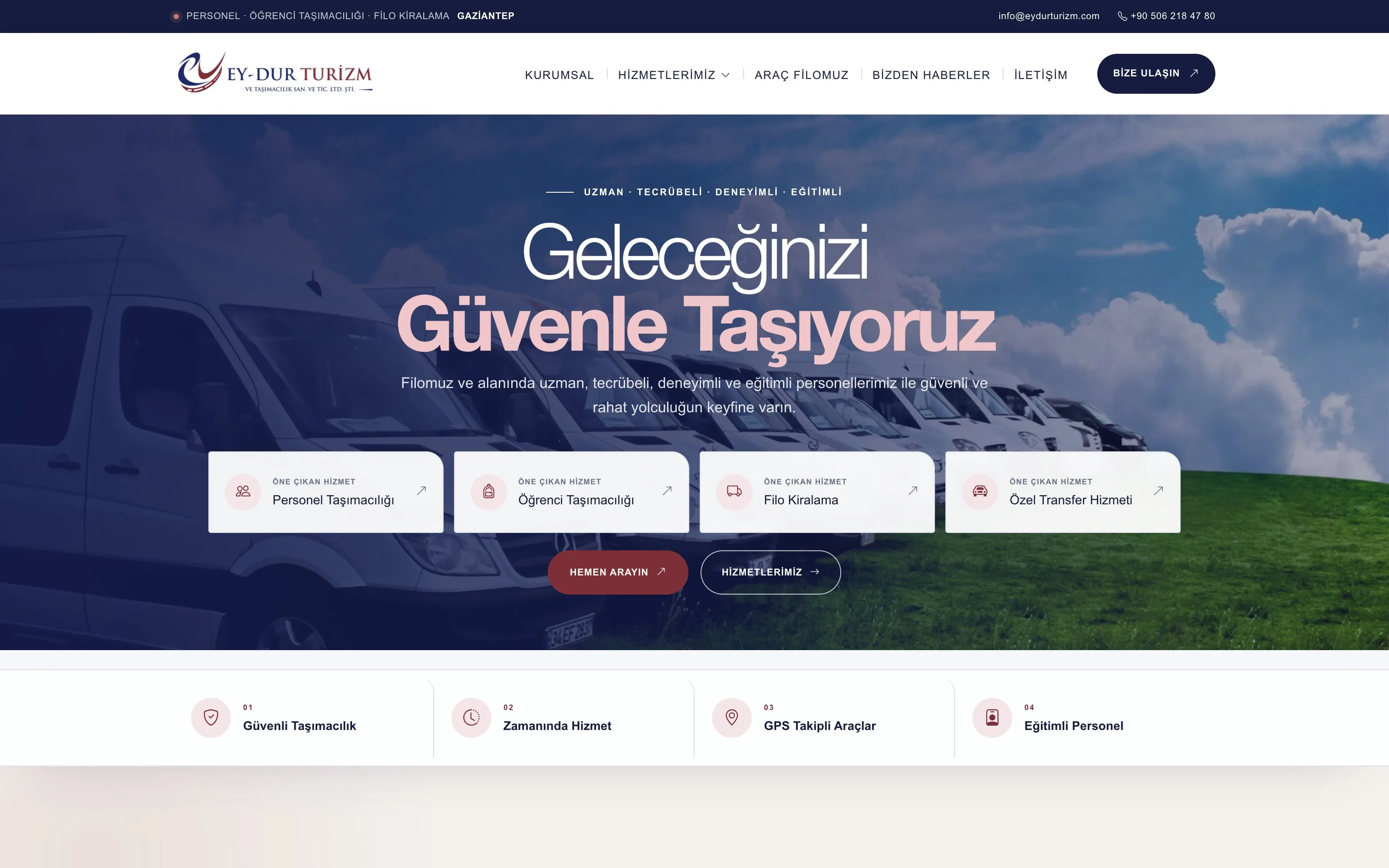 Eydur Turizm web sitesi ekran görüntüsü