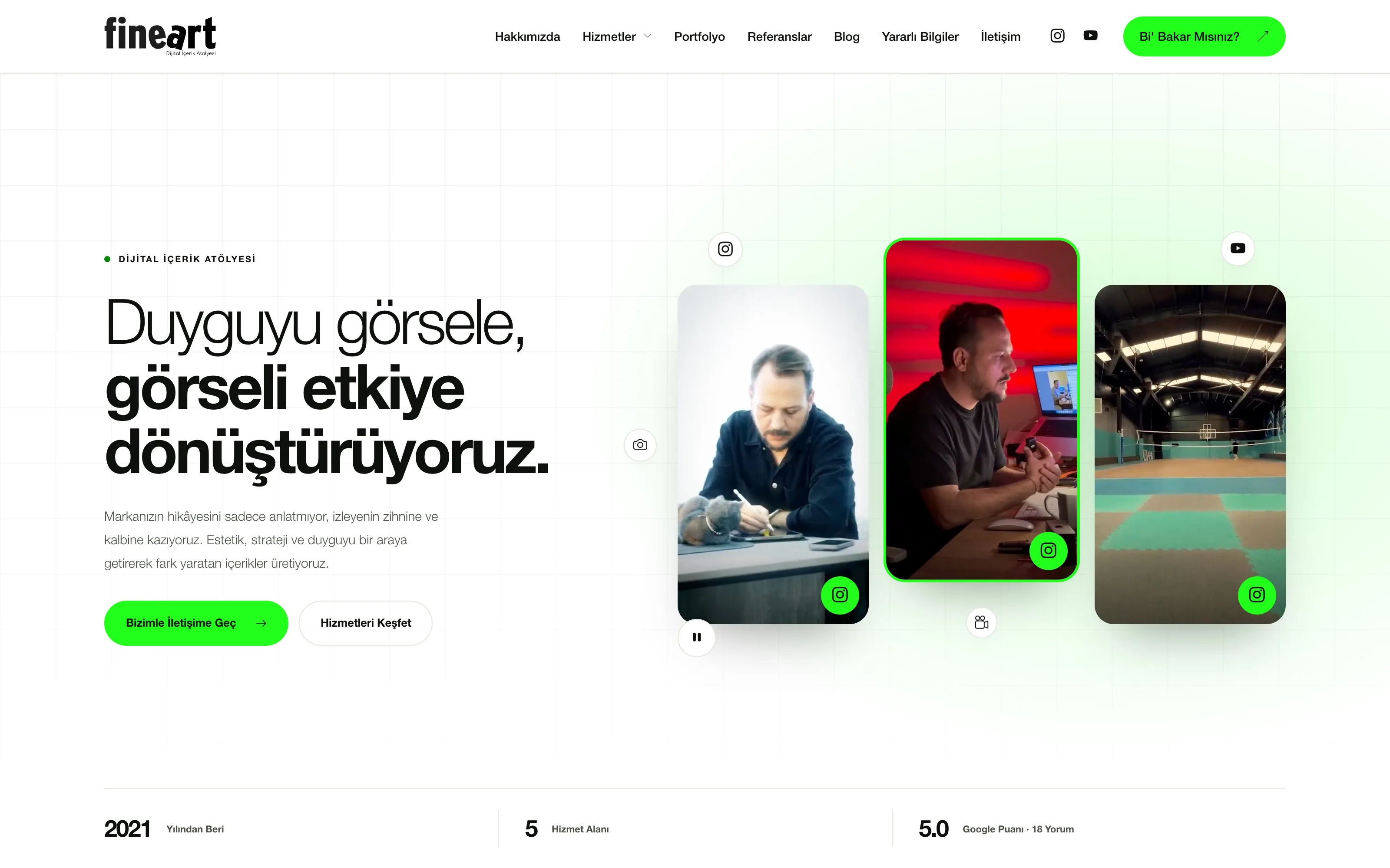 Fine Art Ajans web sitesi ekran görüntüsü