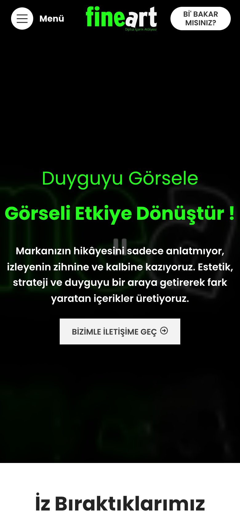 Fine Art Ajans — mobil görünüm