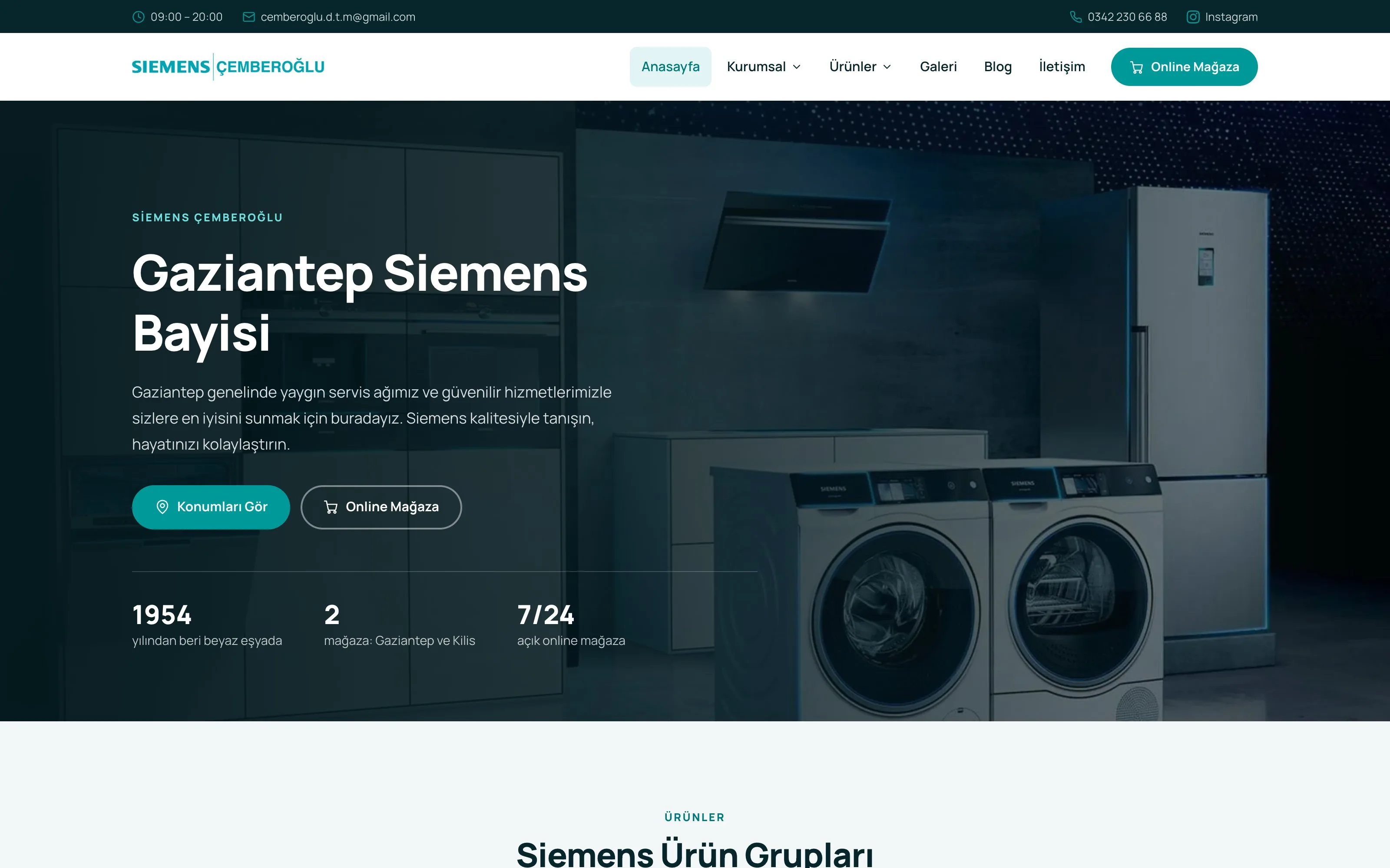 Gaziantep Siemens web sitesi ekran görüntüsü