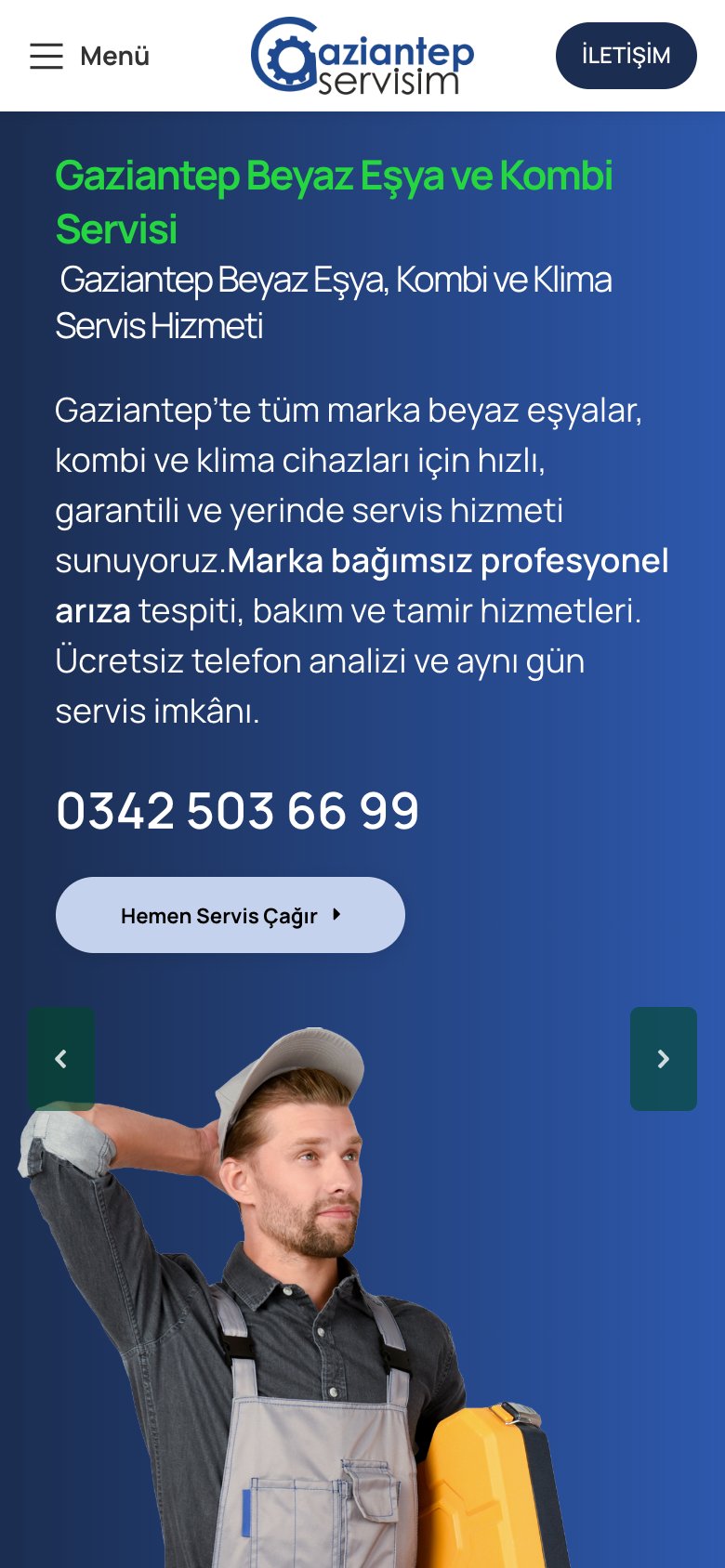 Gaziantep Servisim — mobil görünüm
