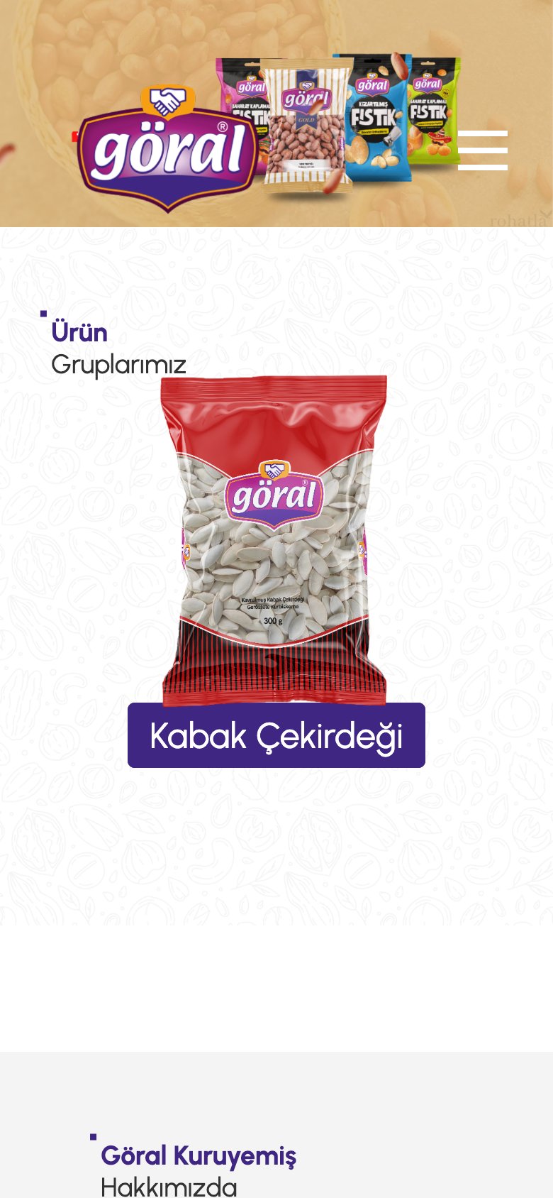 Goral Kuruyemiş — mobil görünüm