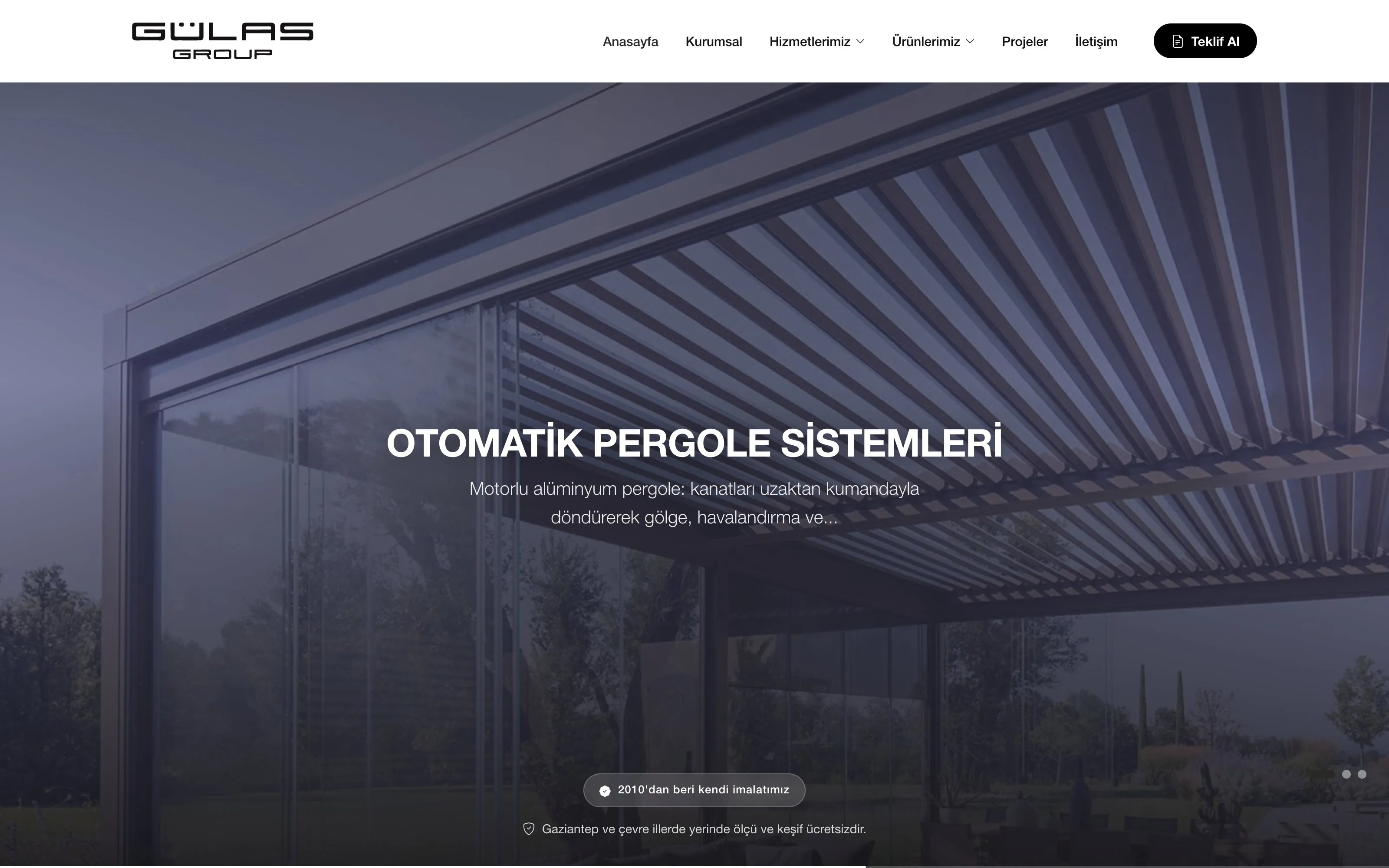Gülaş Group web sitesi ekran görüntüsü