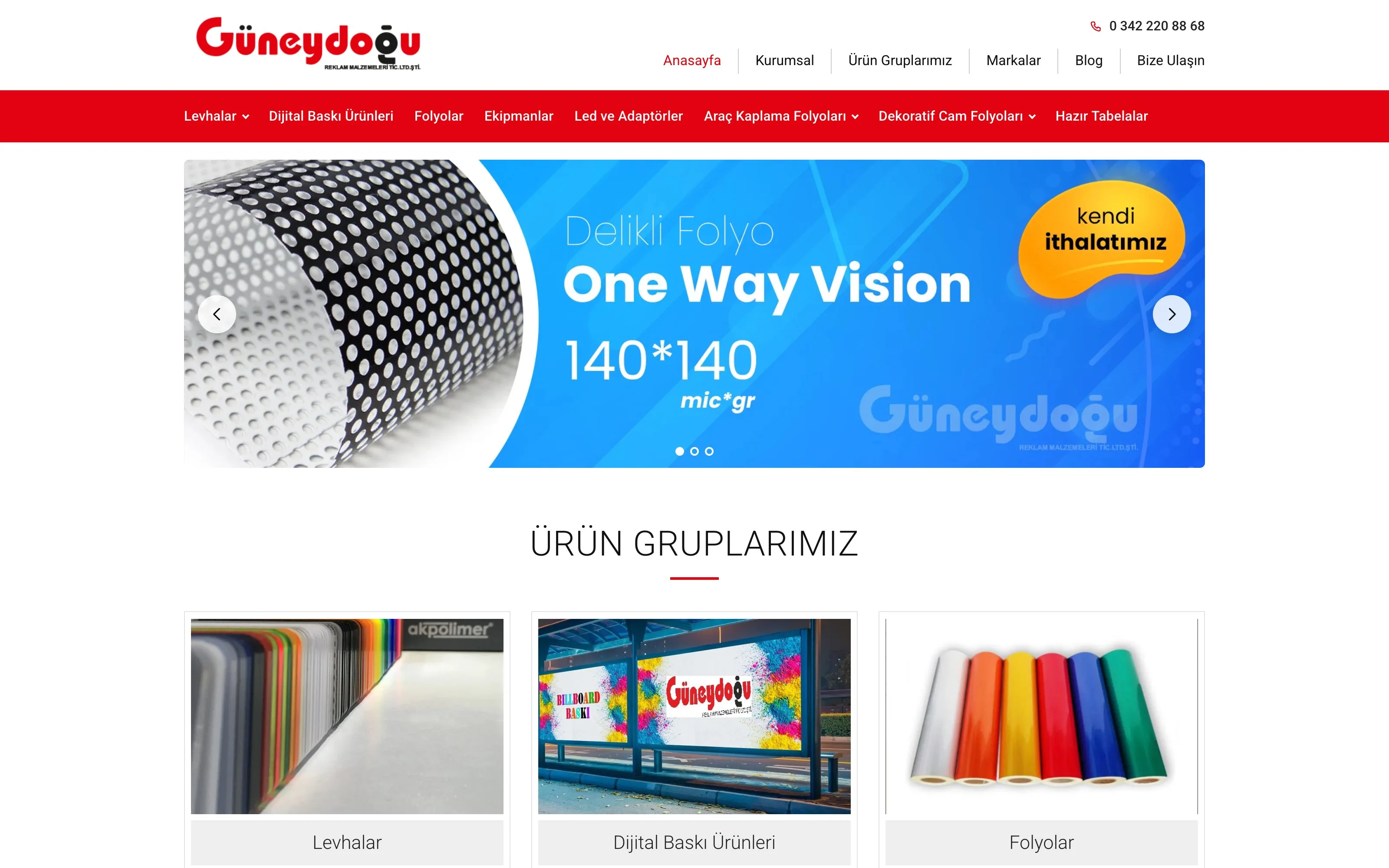 Güneydoğu Reklam web sitesi ekran görüntüsü