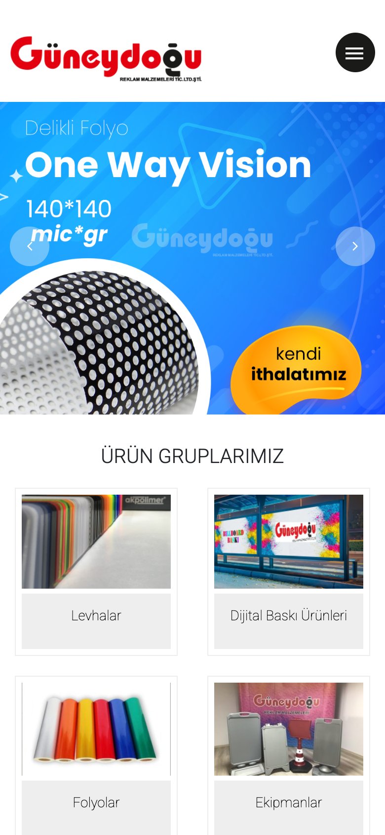 Güneydoğu Reklam — mobil görünüm