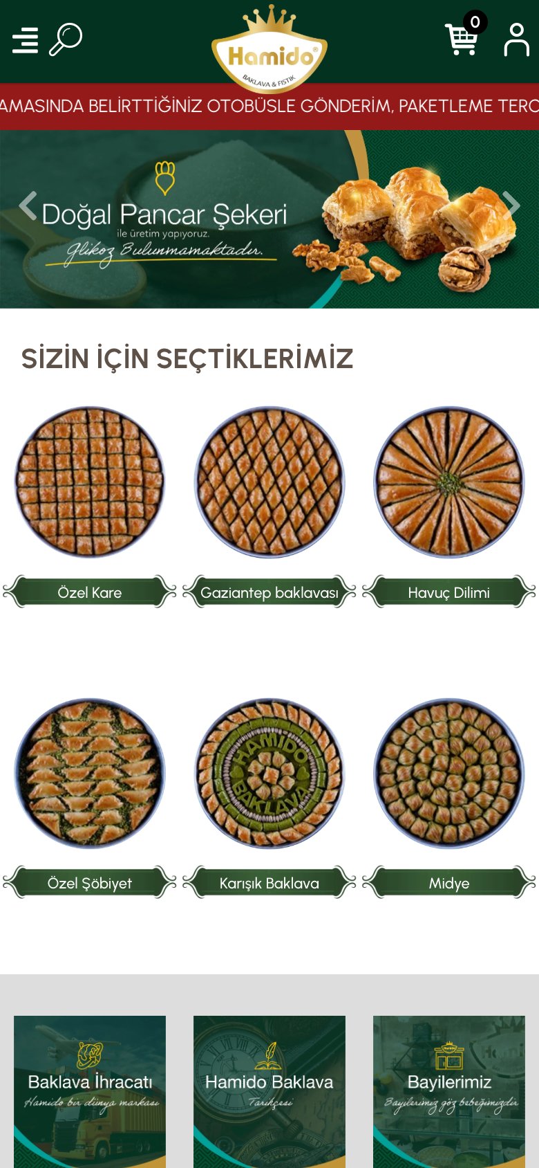 Hamido Baklava — mobil görünüm