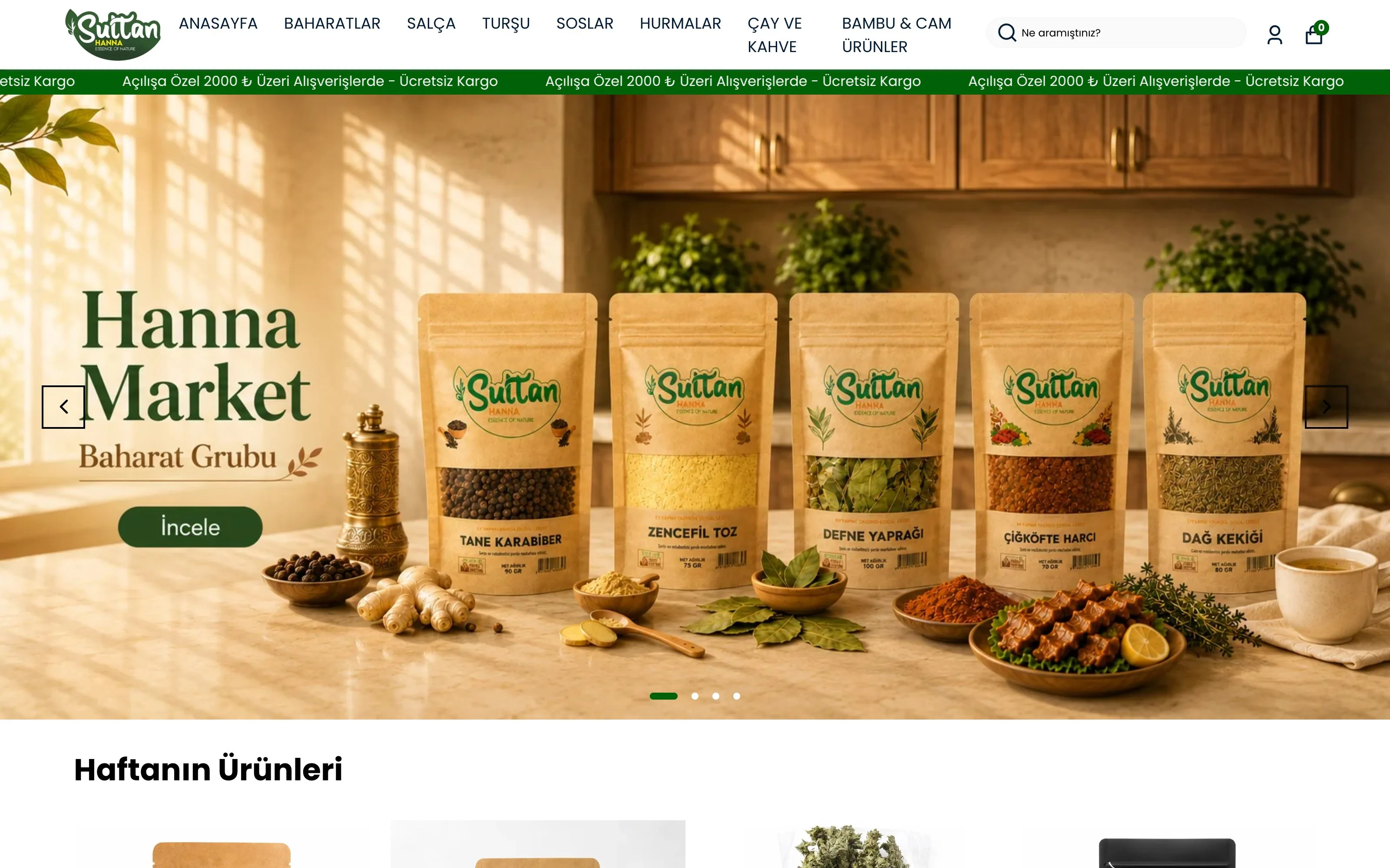 Hanna Food web sitesi ekran görüntüsü