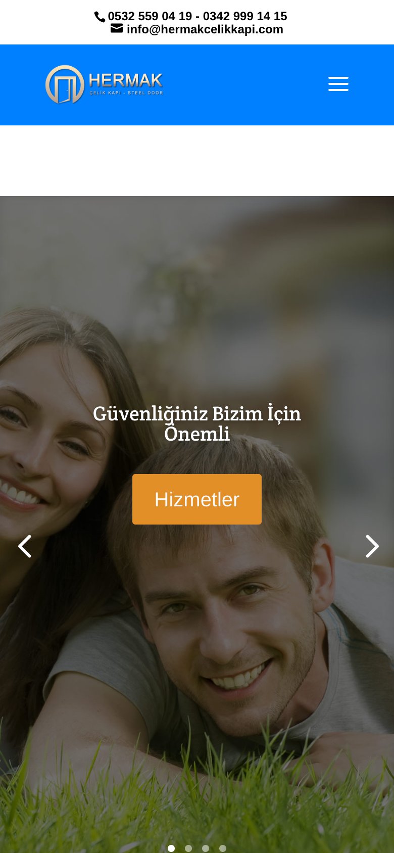 Hermak Çelik Kapı — mobil görünüm